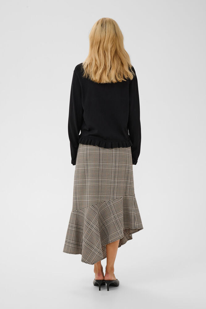 Clare Annemarie Frill Vneck - Svart