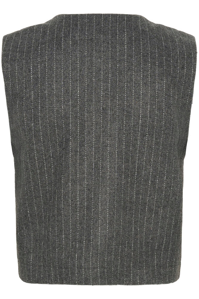 Kayla Waistcoat - Grey Pinstripe