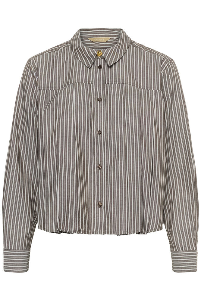 Manga Shirt - Brown/White Stripe