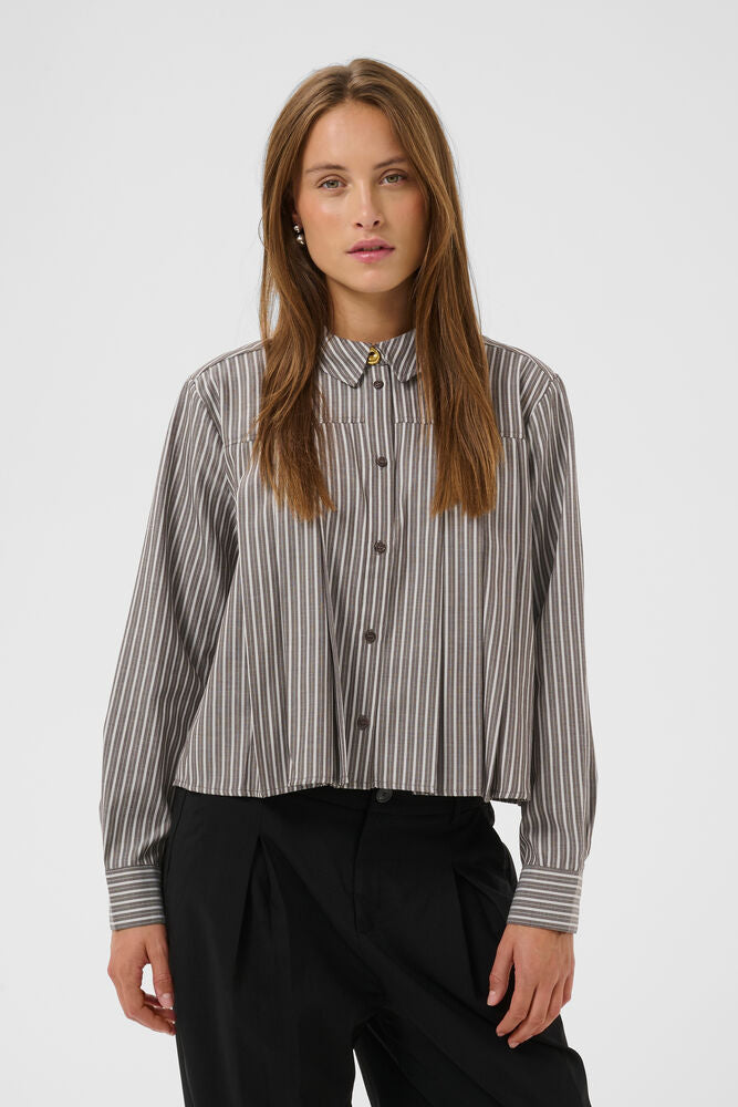 Manga Shirt - Brown/White Stripe