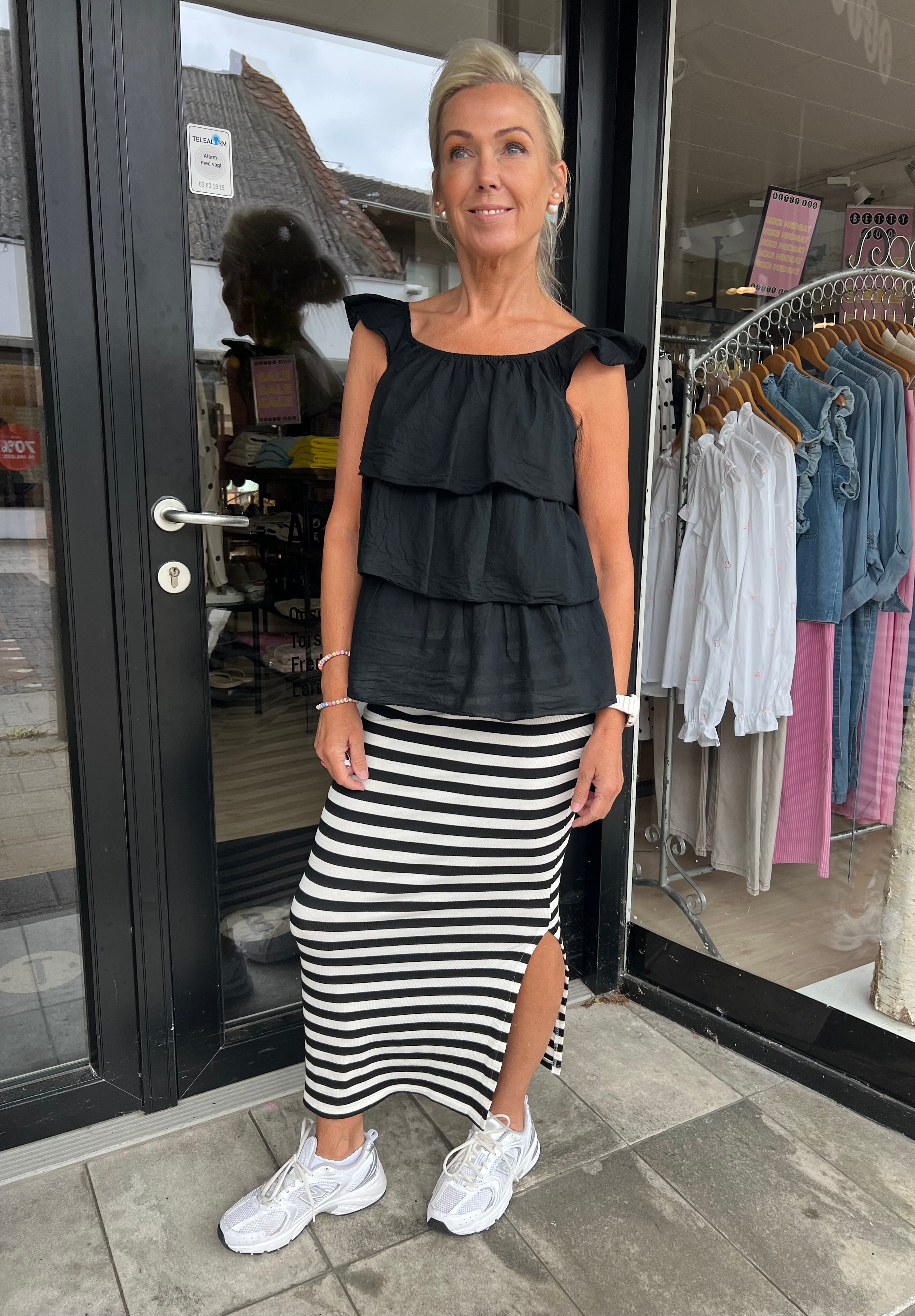 Everyday stripe Skirt - White/Black