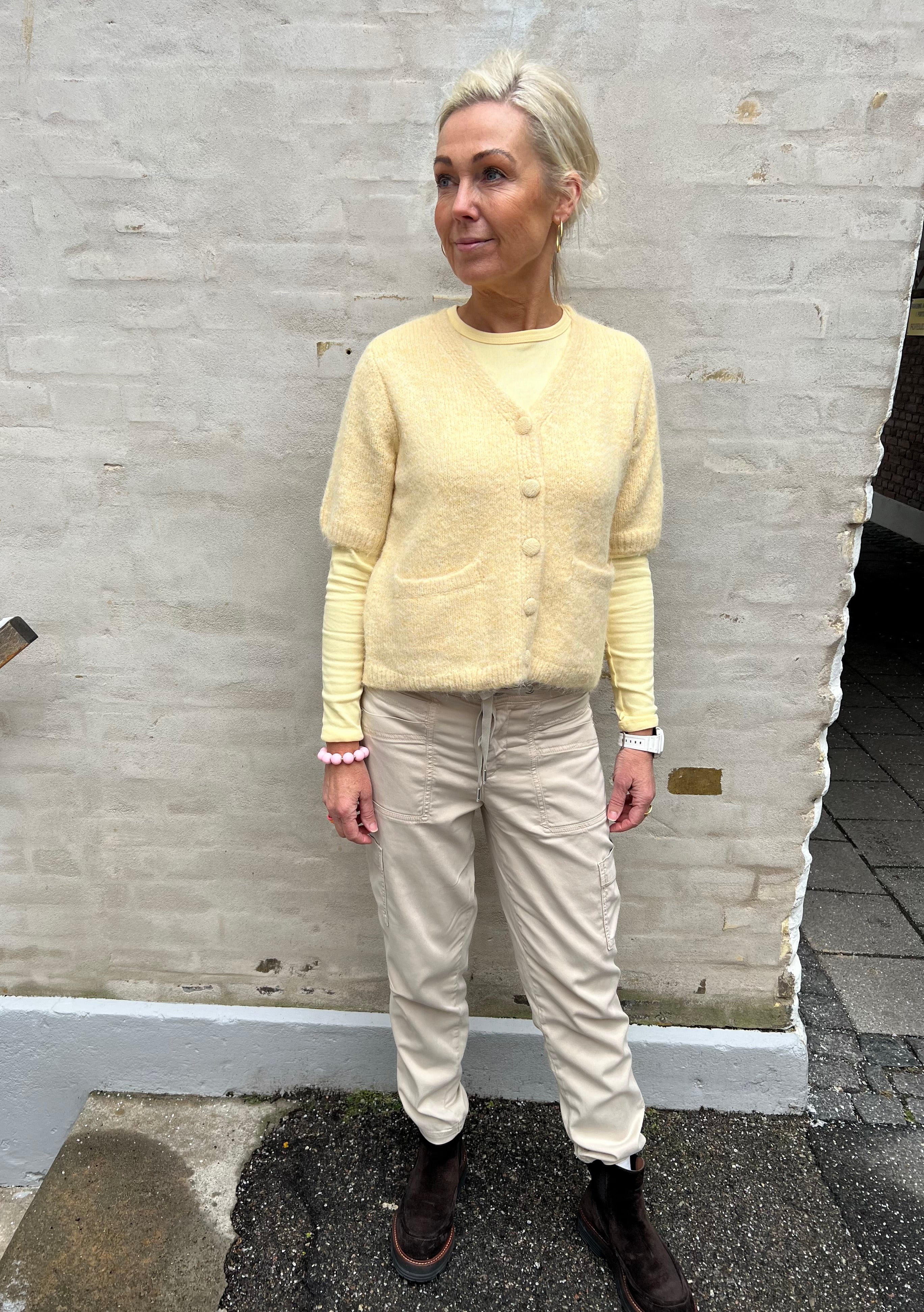 SAGGIA SS V-HALS Stickad cardigan - Sunlight Melange