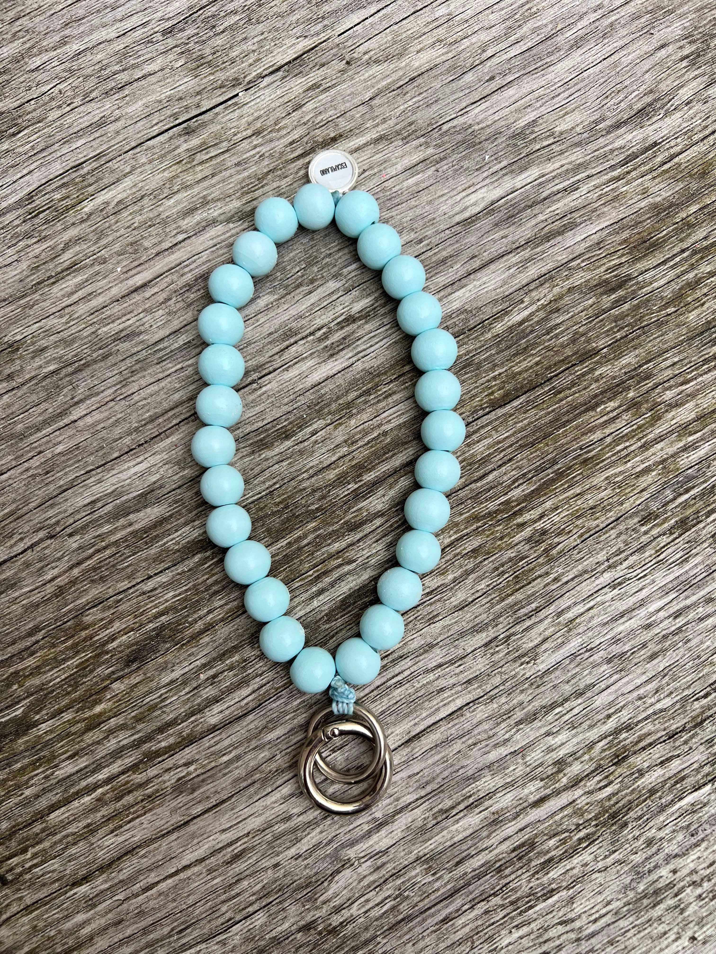 Nyckelring i trä blå