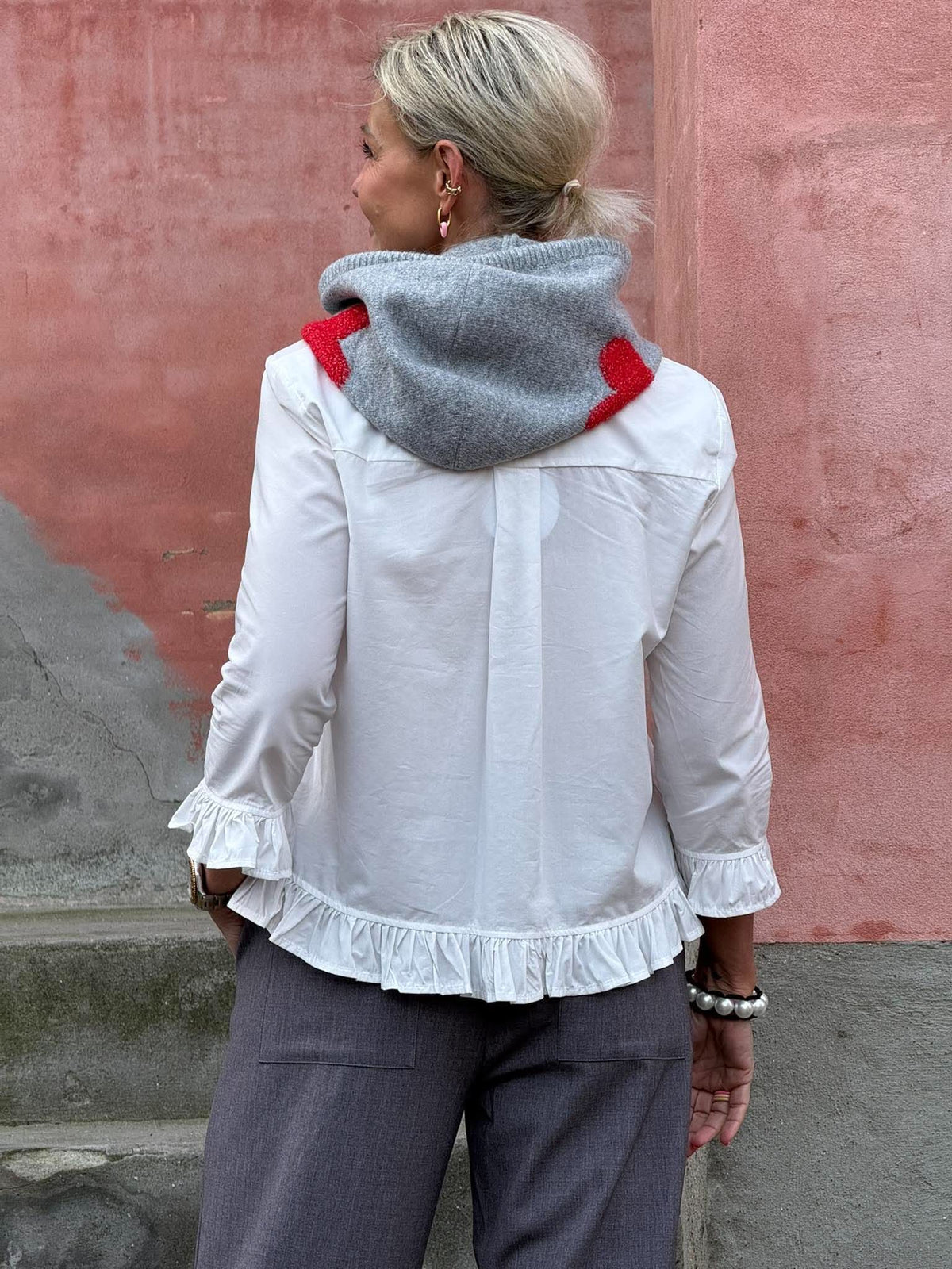 ADDIE BALACLAVA - Light Grey Melange/Heart/Flame