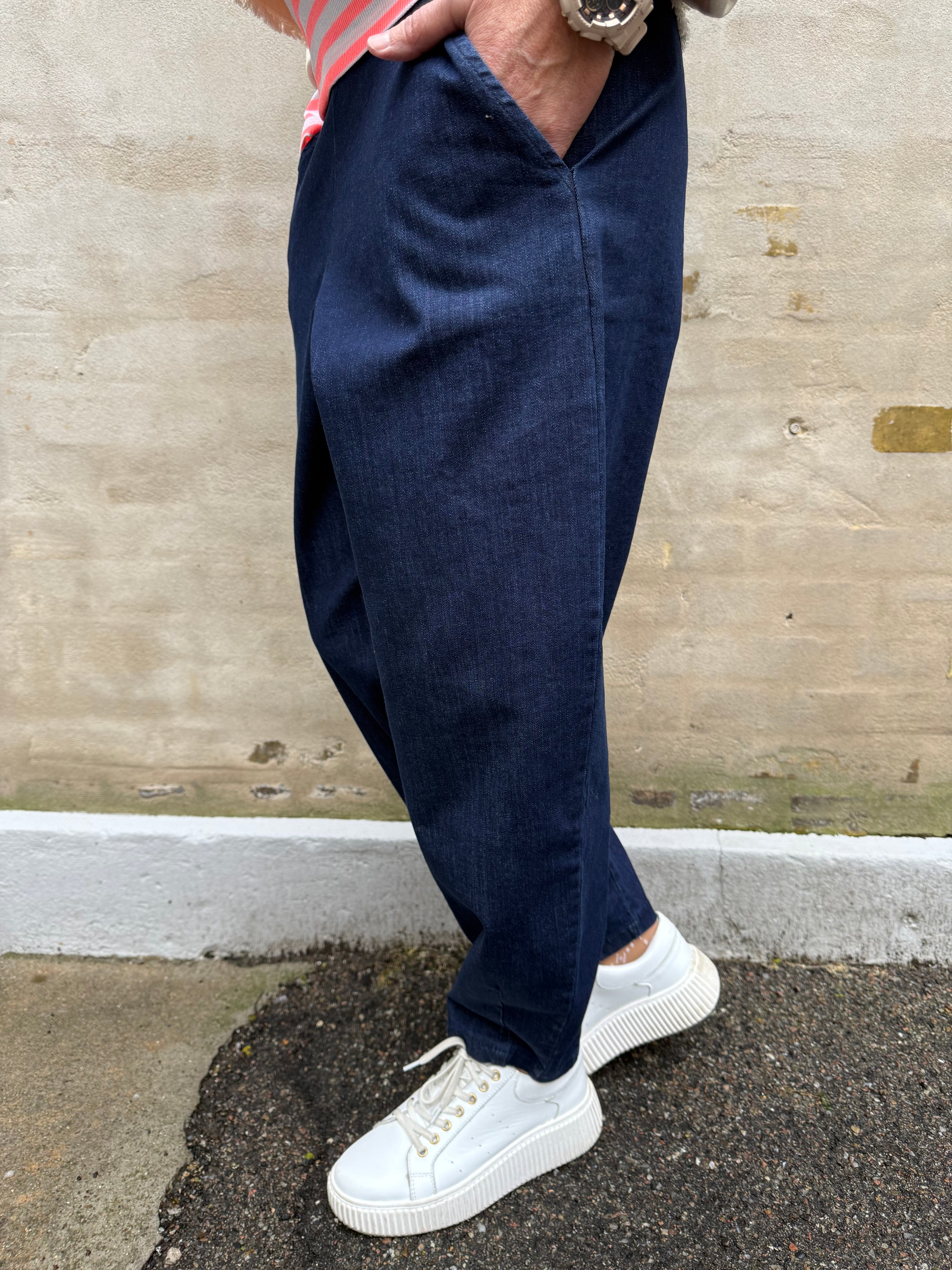 DENICE denim barrel byxa - Denim