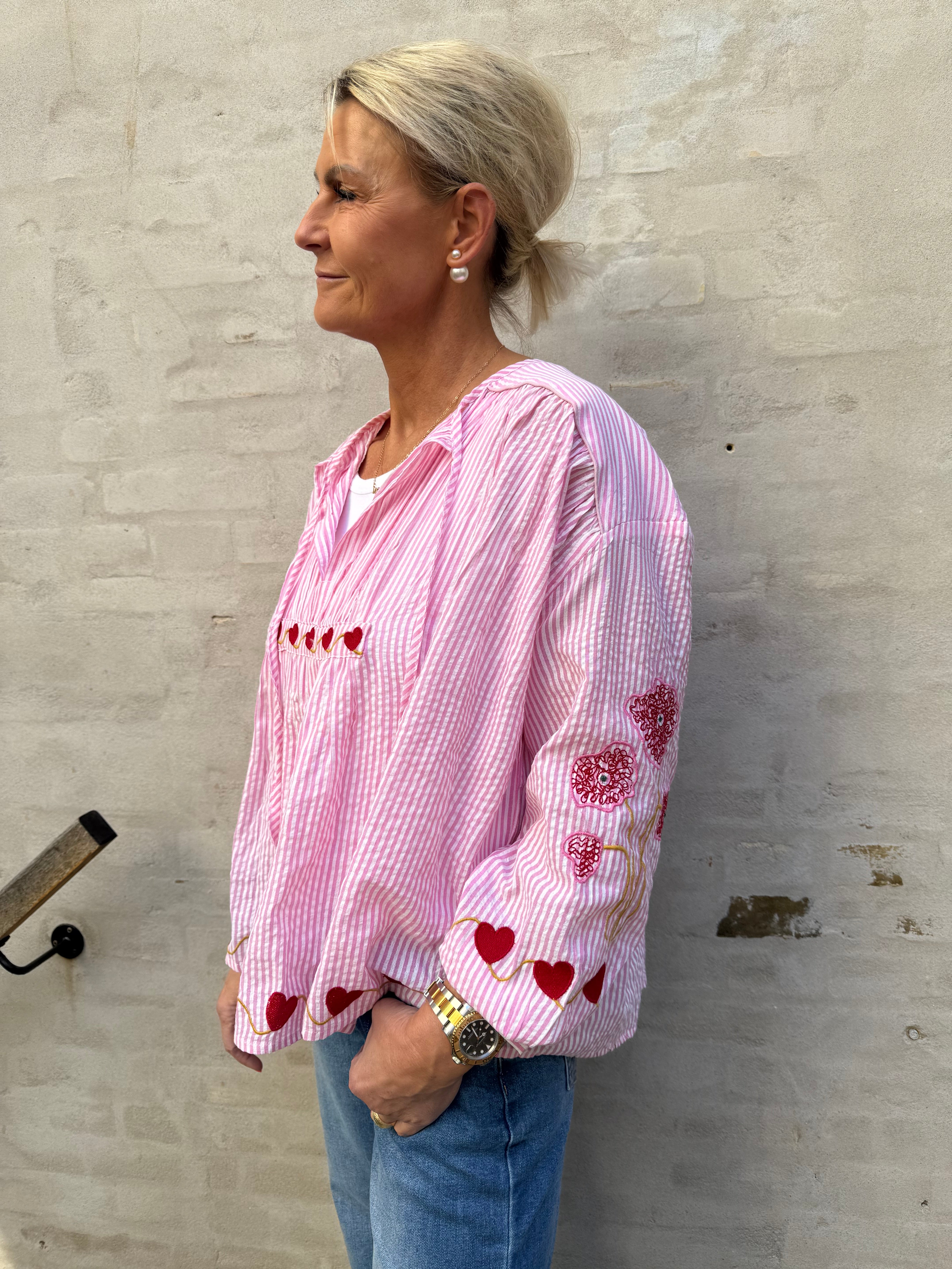 Heart Blouse - Rosa Flower