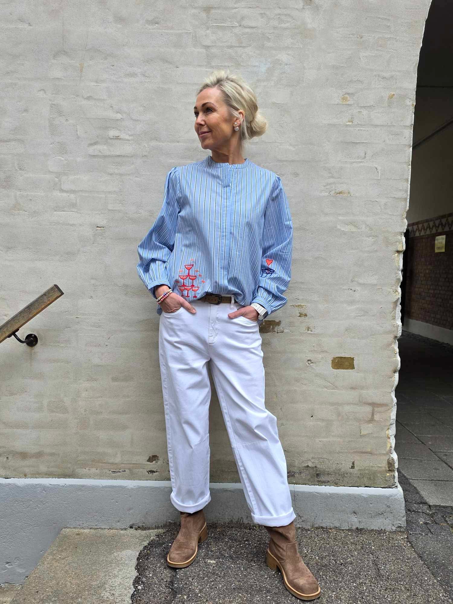 Champagne långklänning - marinblå