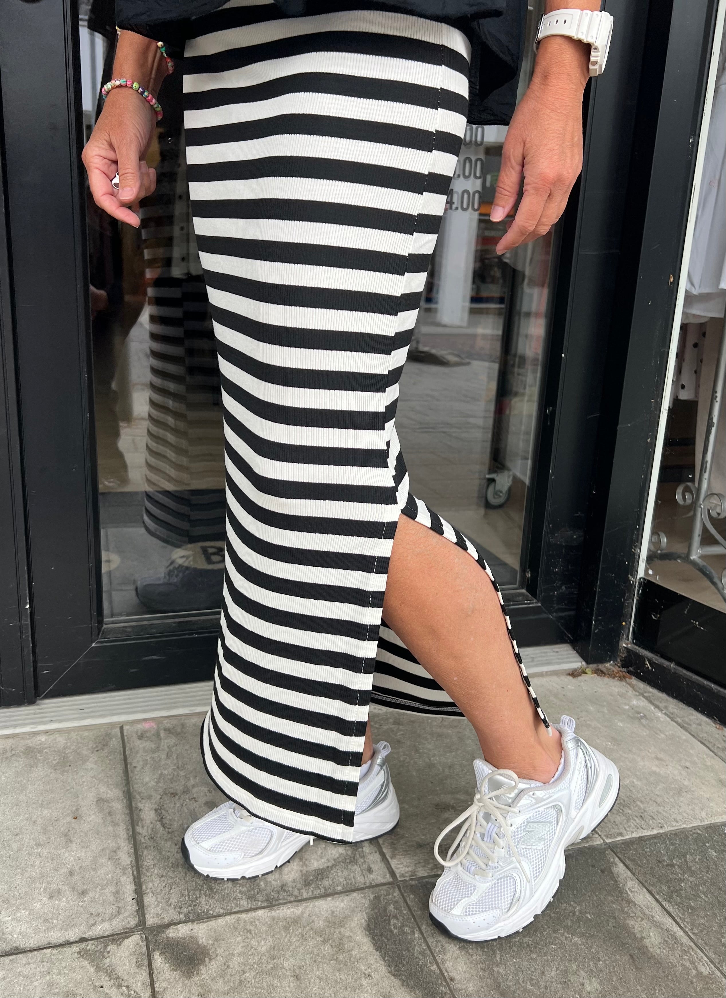 Everyday stripe Skirt - White/Black