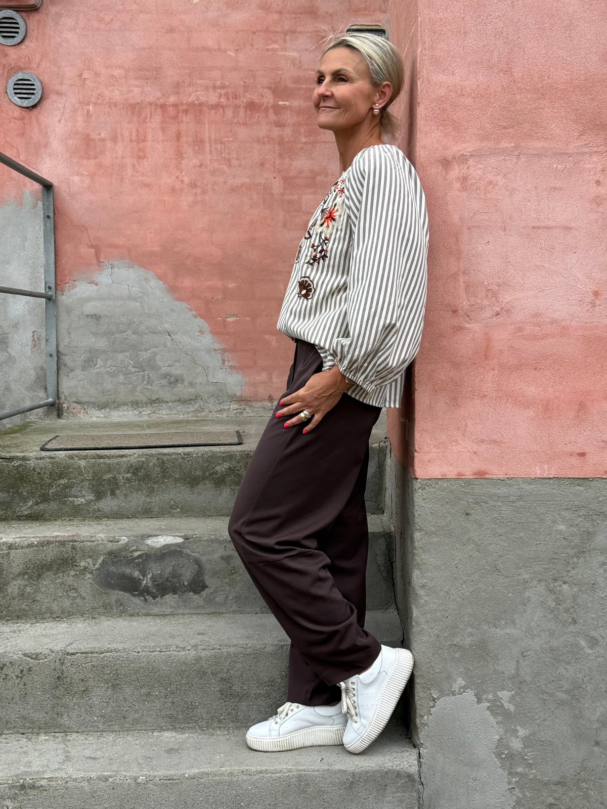 Lisa Hw Ankel Barrel Pant Seal Brown