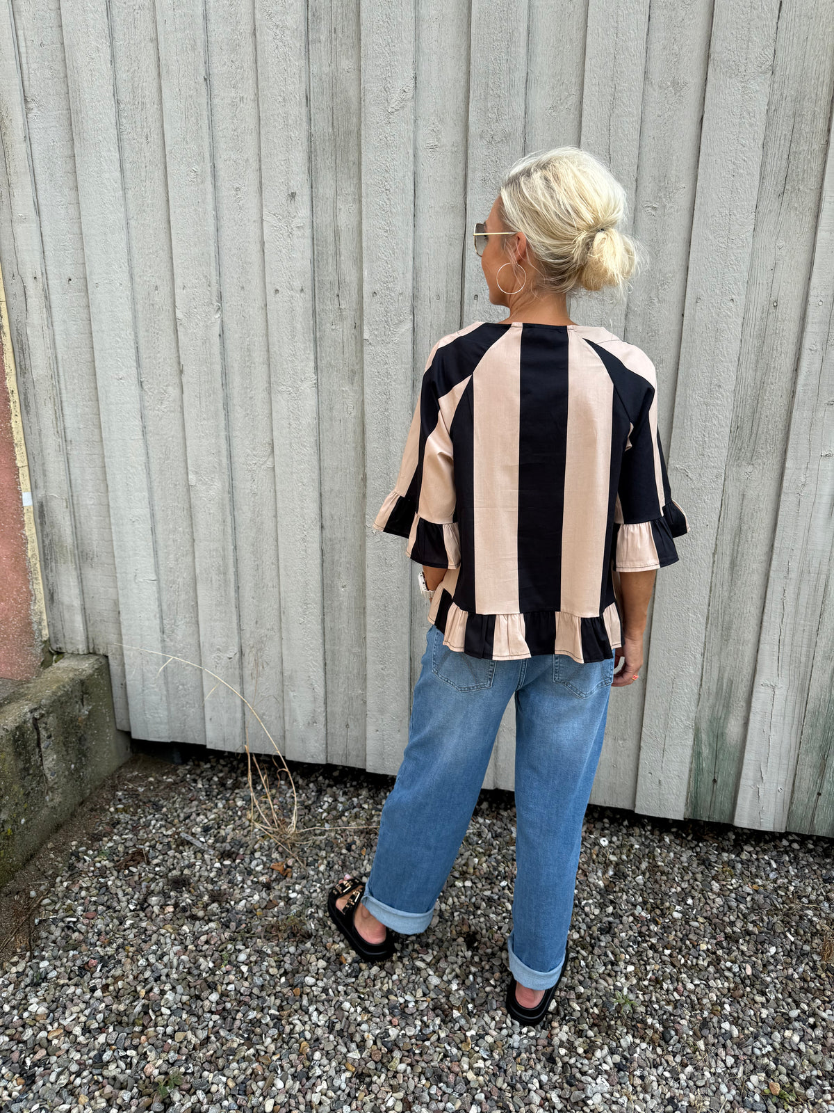 Striped Shirt - Beige/Black