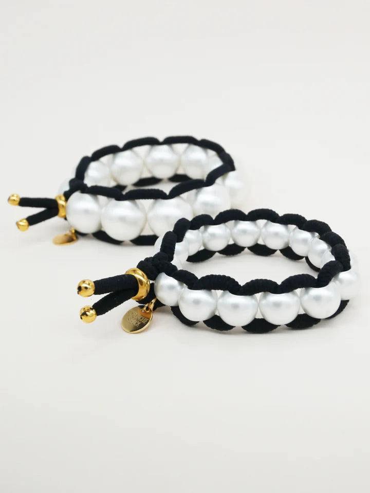 Färgad Elastic & Shell Pearls SMALL - Svart