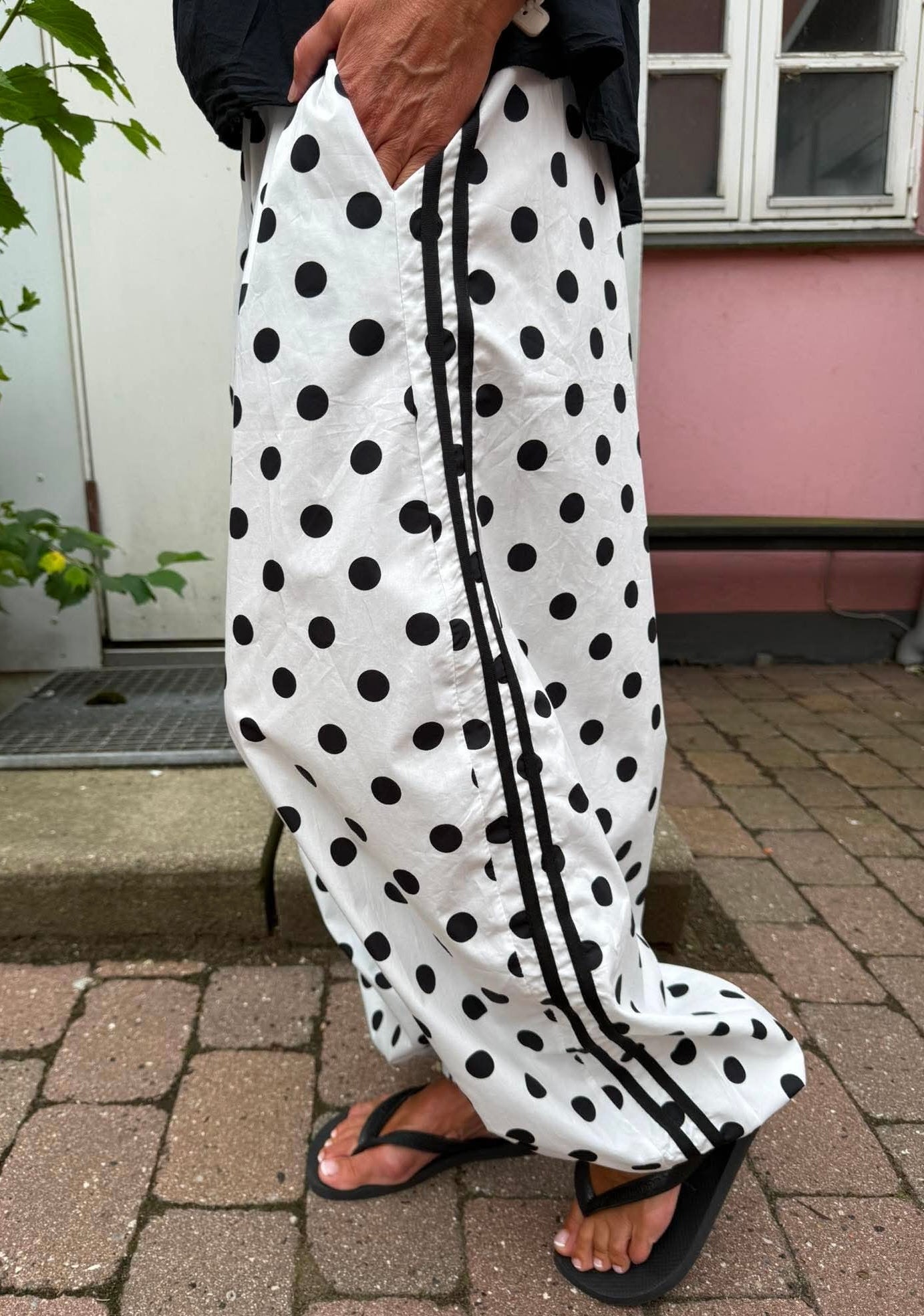 Ballon Dot Pants - White