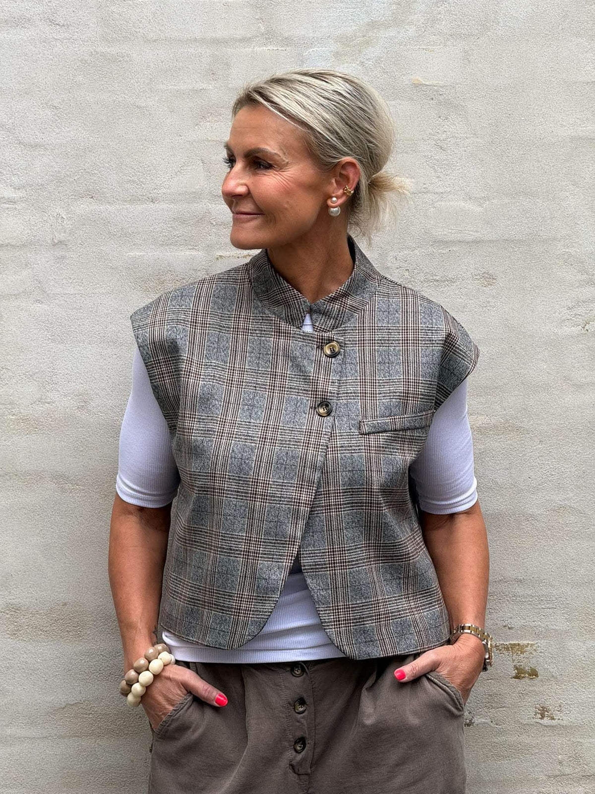 Victoria Vest - Grey Check
