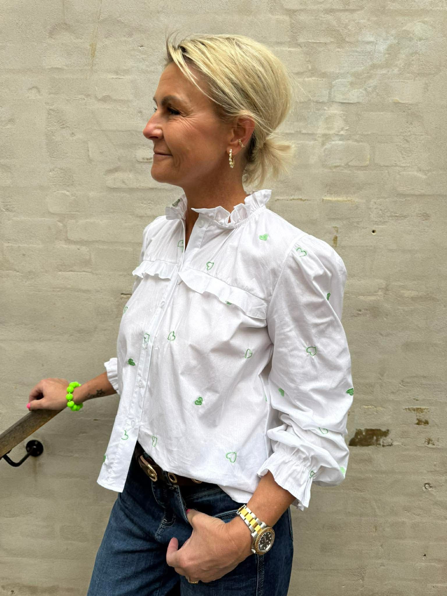 Sweet Heart Shirt - White/Green