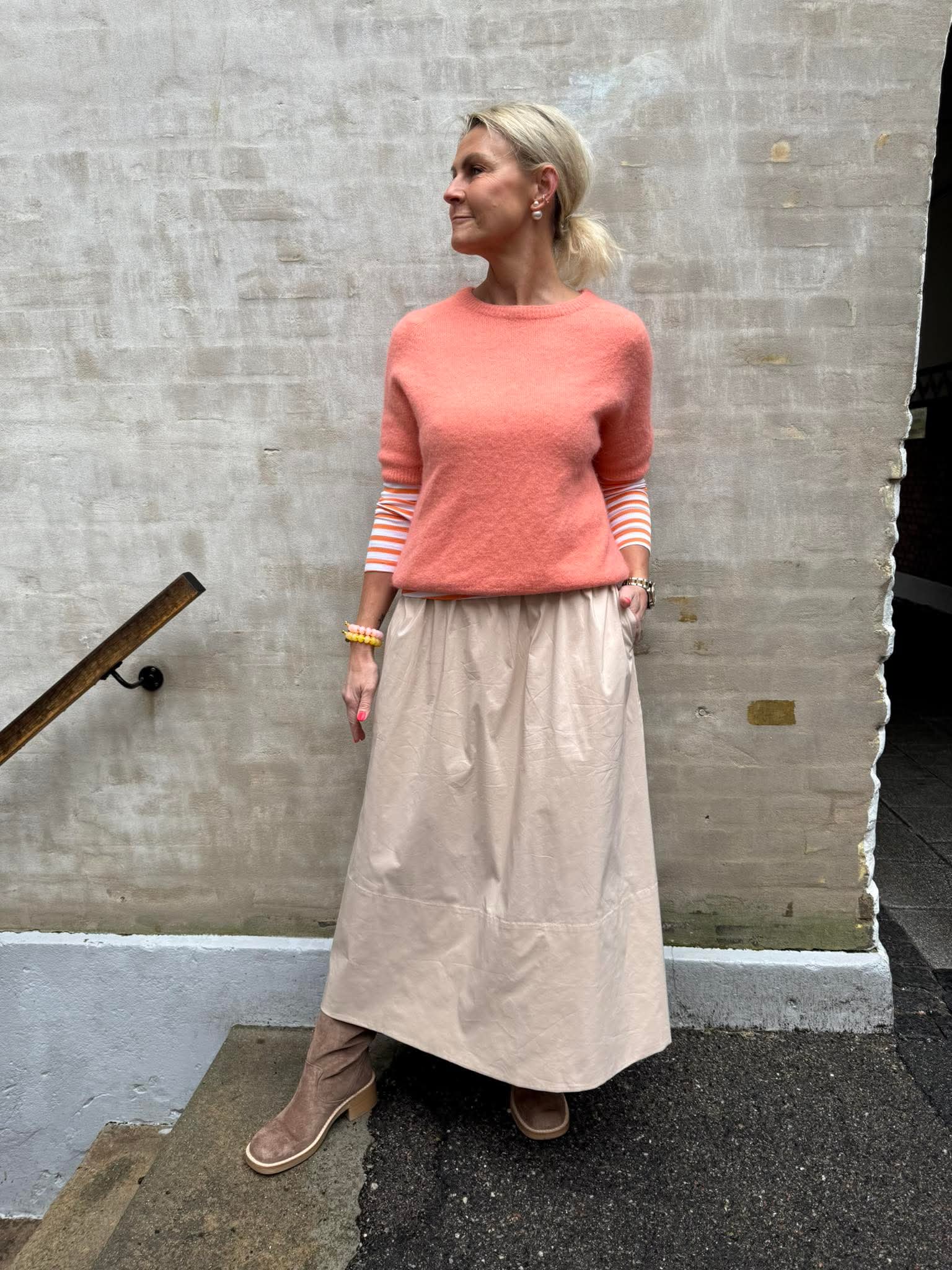 Yara Poplin kjol - Mörk sand