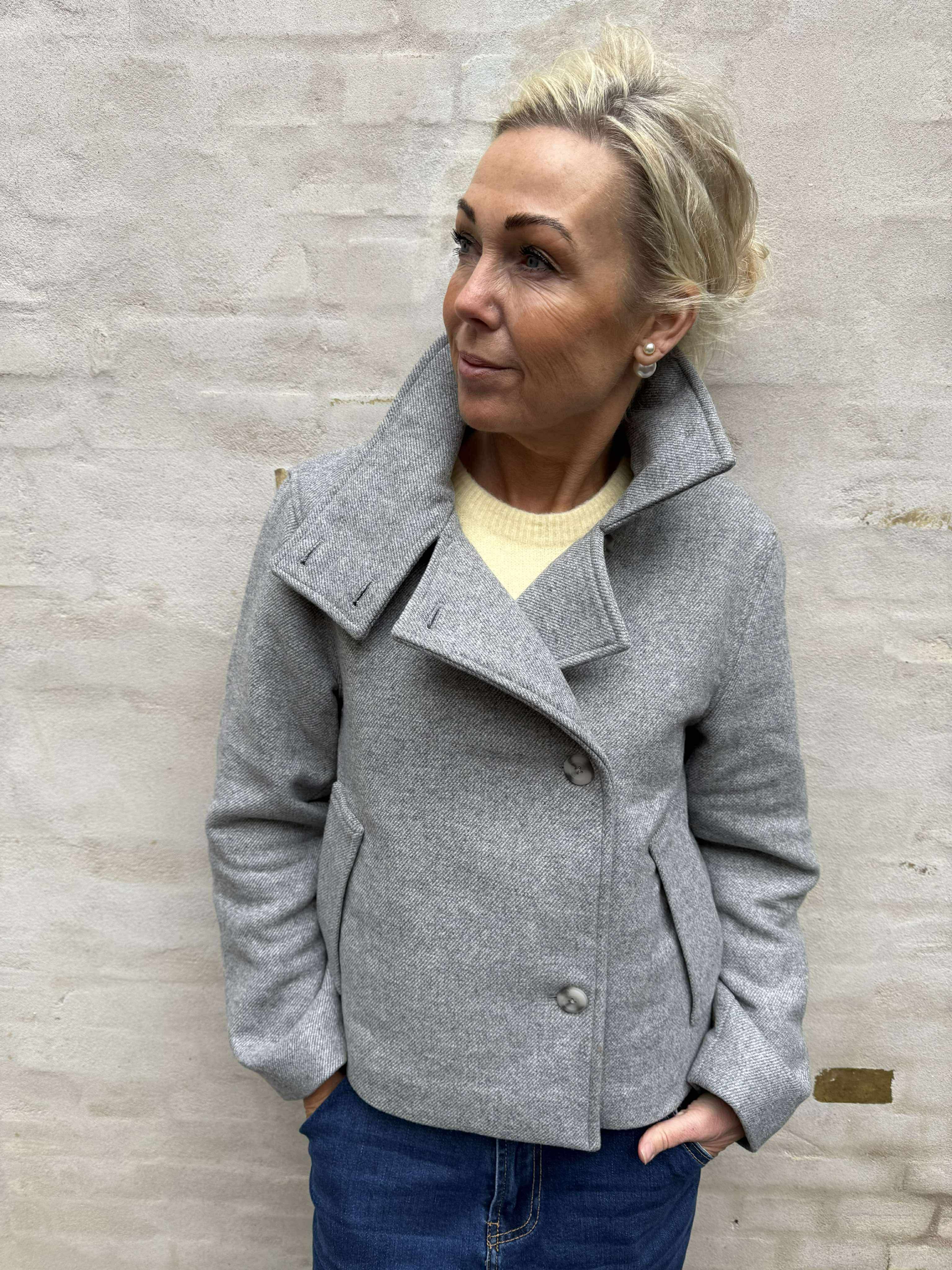 RIKI KORT JACKA - Medium Grey Melange