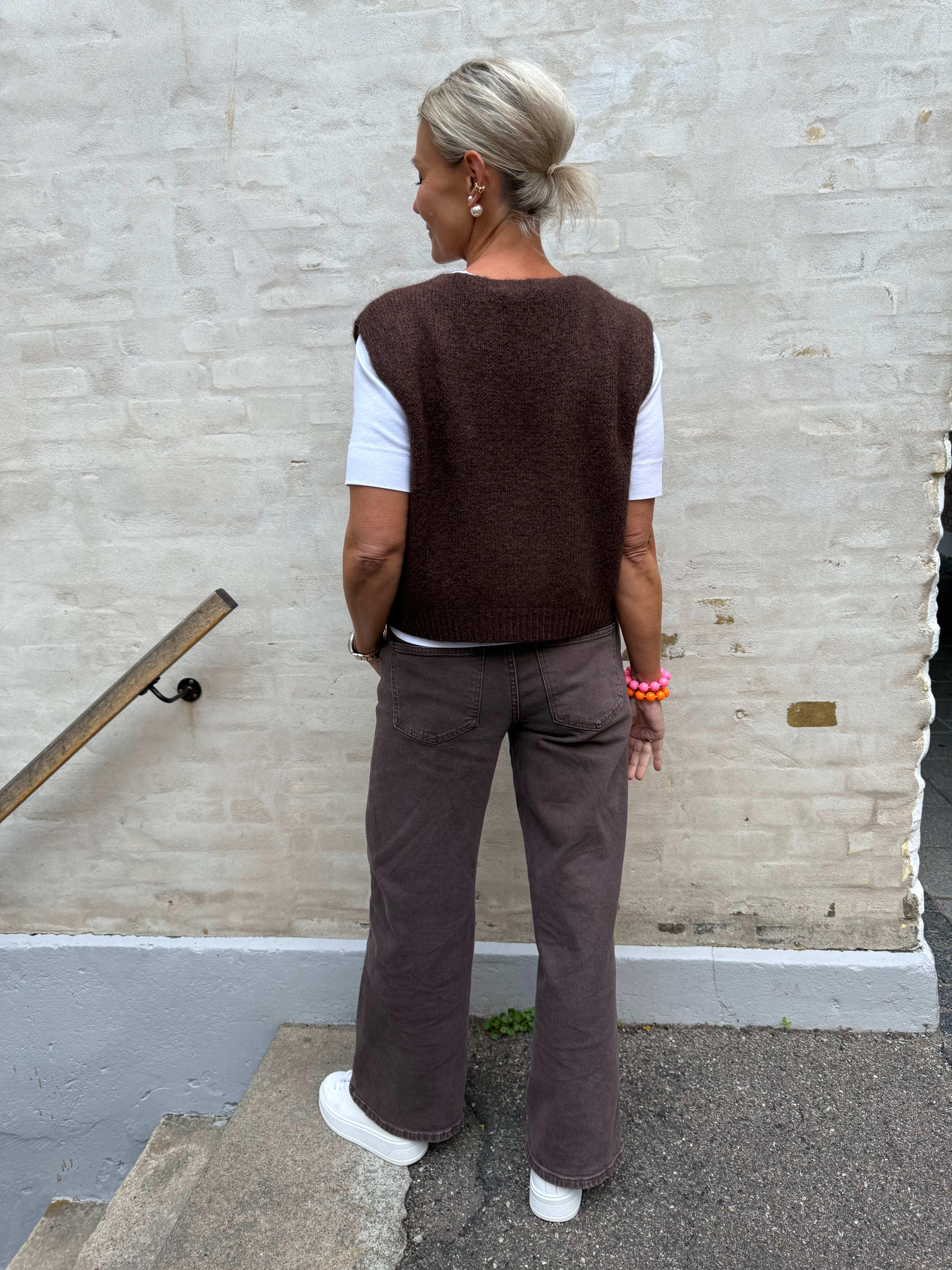 Selma Låg midja vida jeans - Hot Fudge