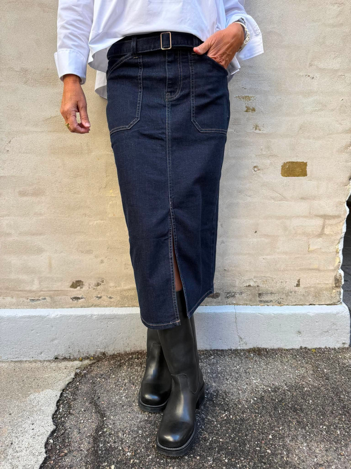 High waist kjol – sköljmjuk tvätt