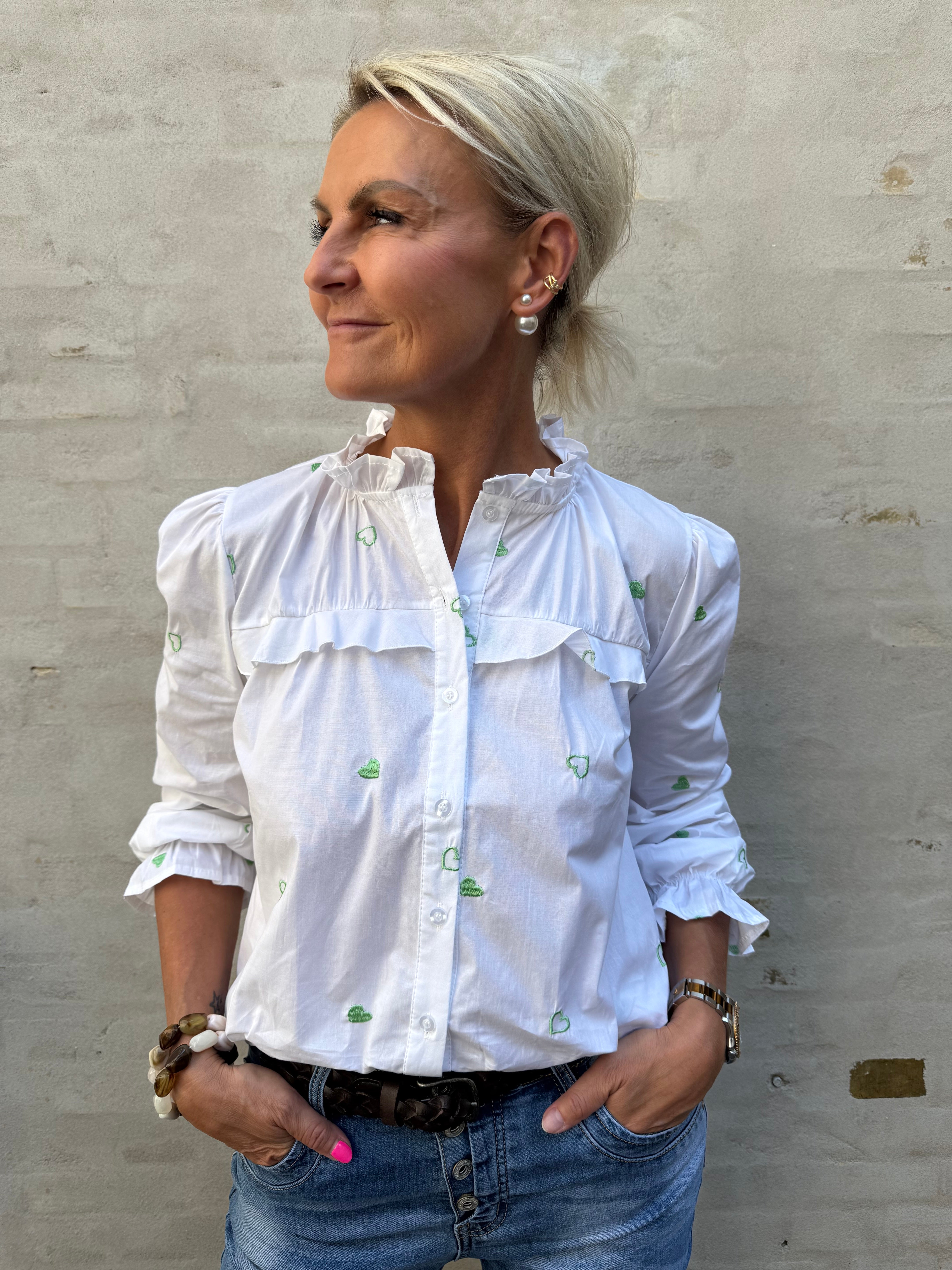 Sweet Heart Shirt - Vit/Grön