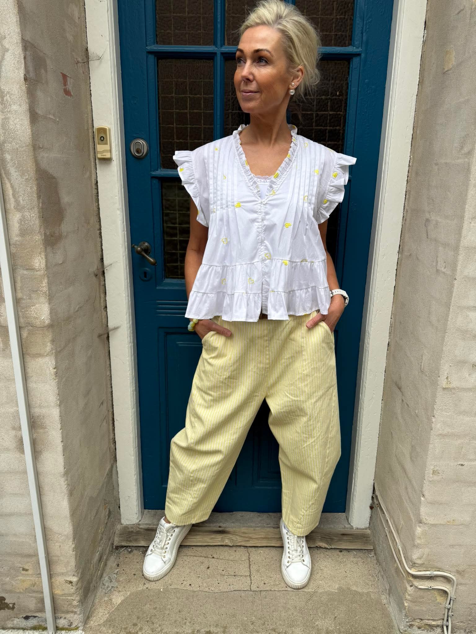 Micado Blouse - White/Yellow