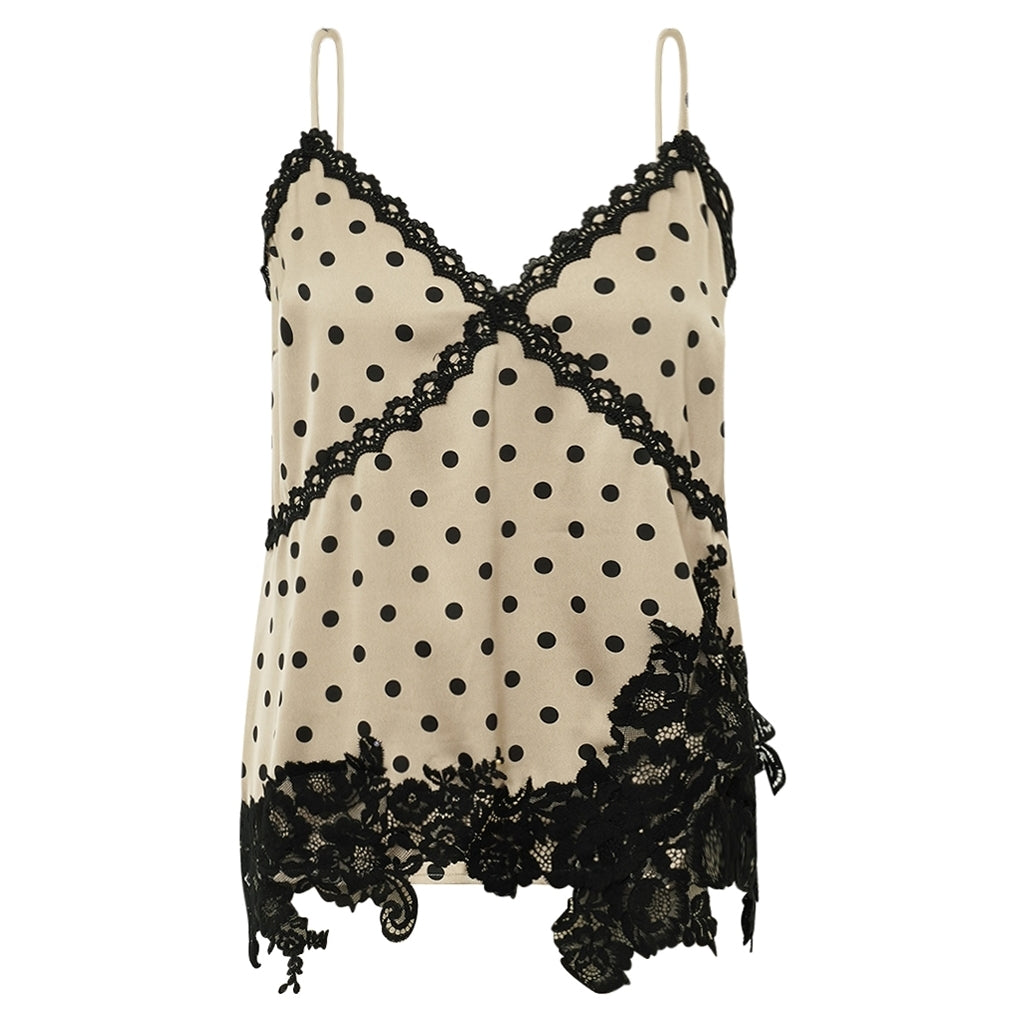 DagnyGO Jo Top - Latte Black Dots