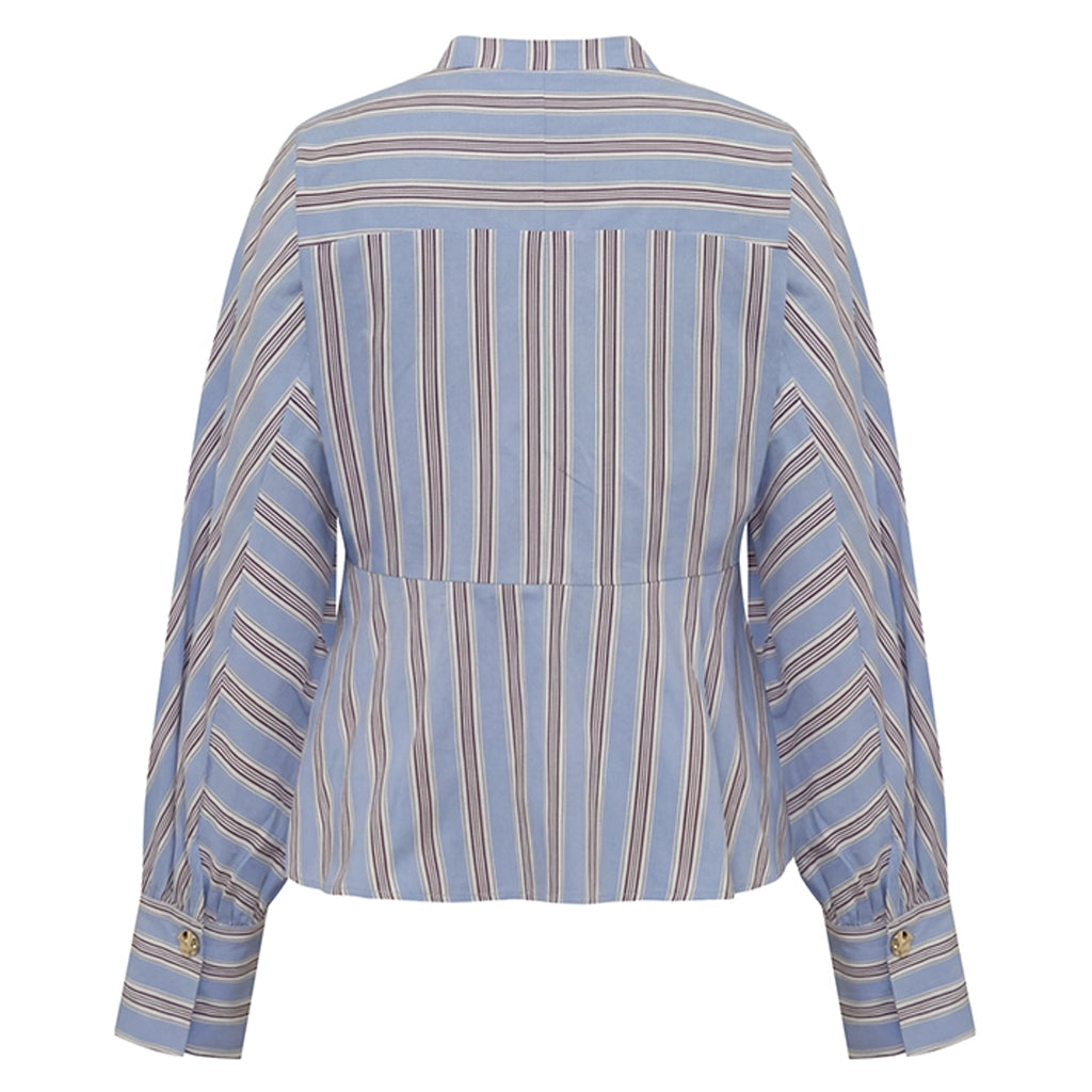 MieGO Blouse - Blue/Brown Stripes