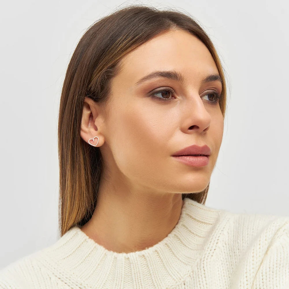 Happy Heart örhänge 1 st - Silver