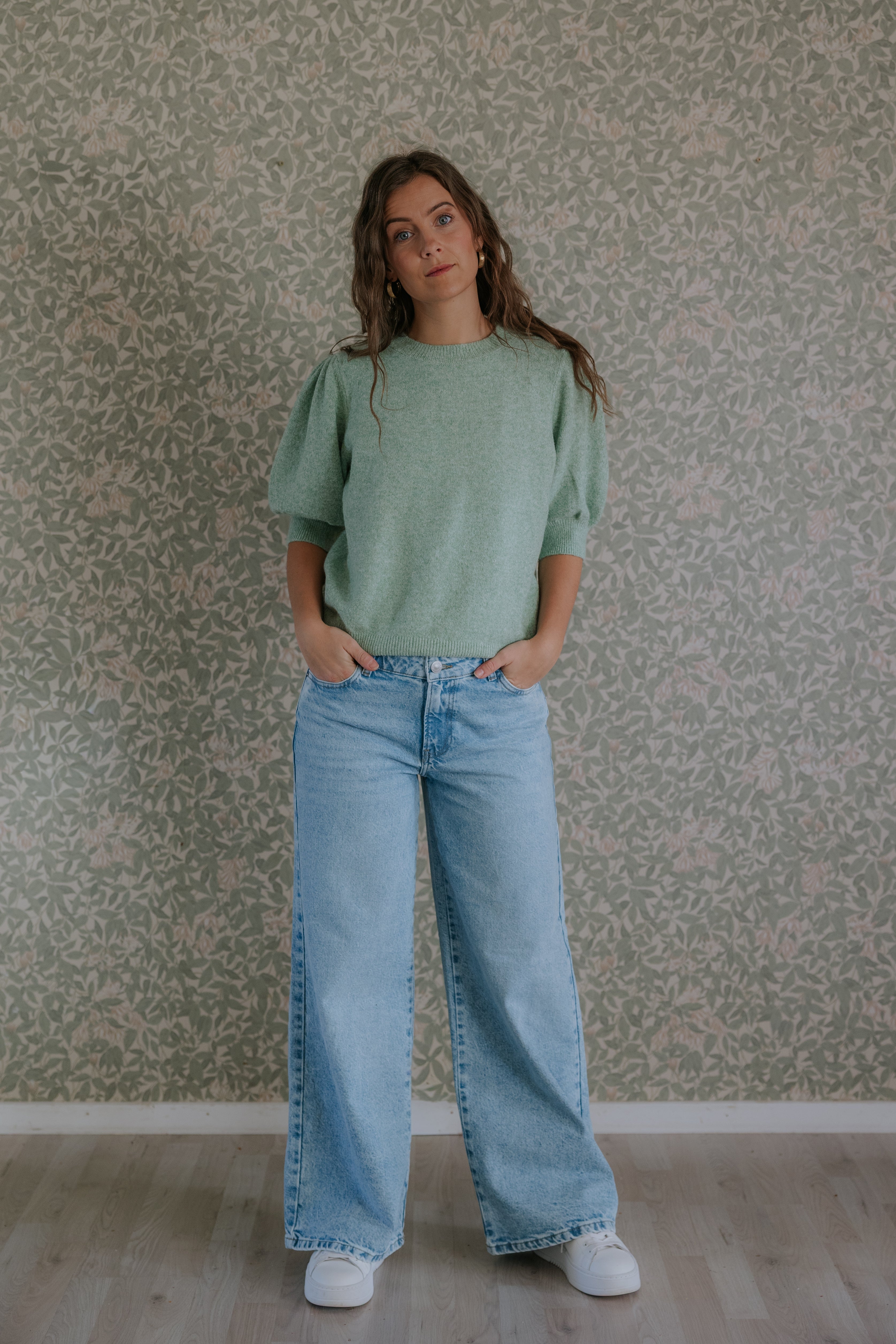 Selma vida jeans med låg midja - Ljusblå Denim