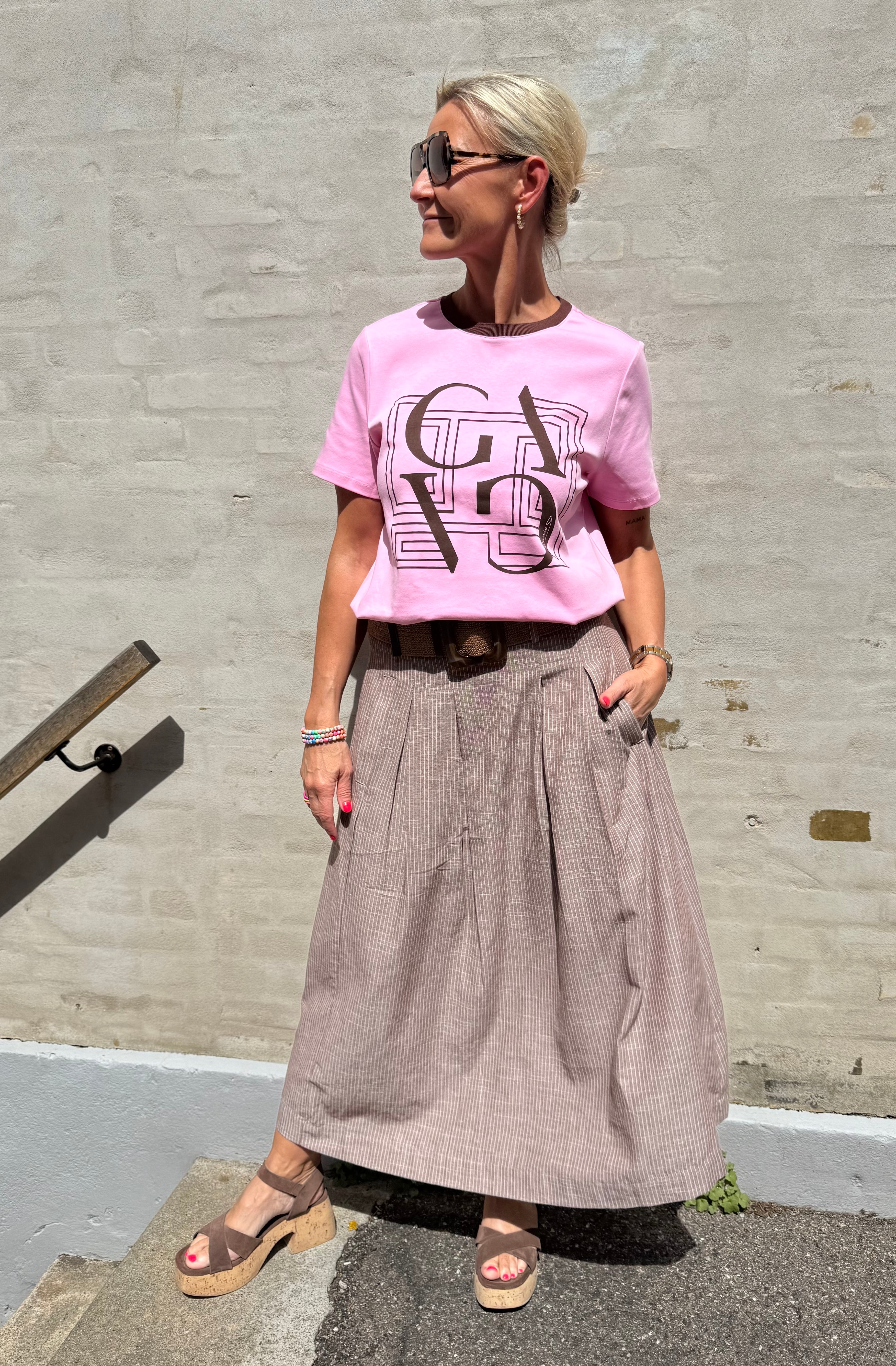 JihoCC Anya Pleat Skirt - Brown