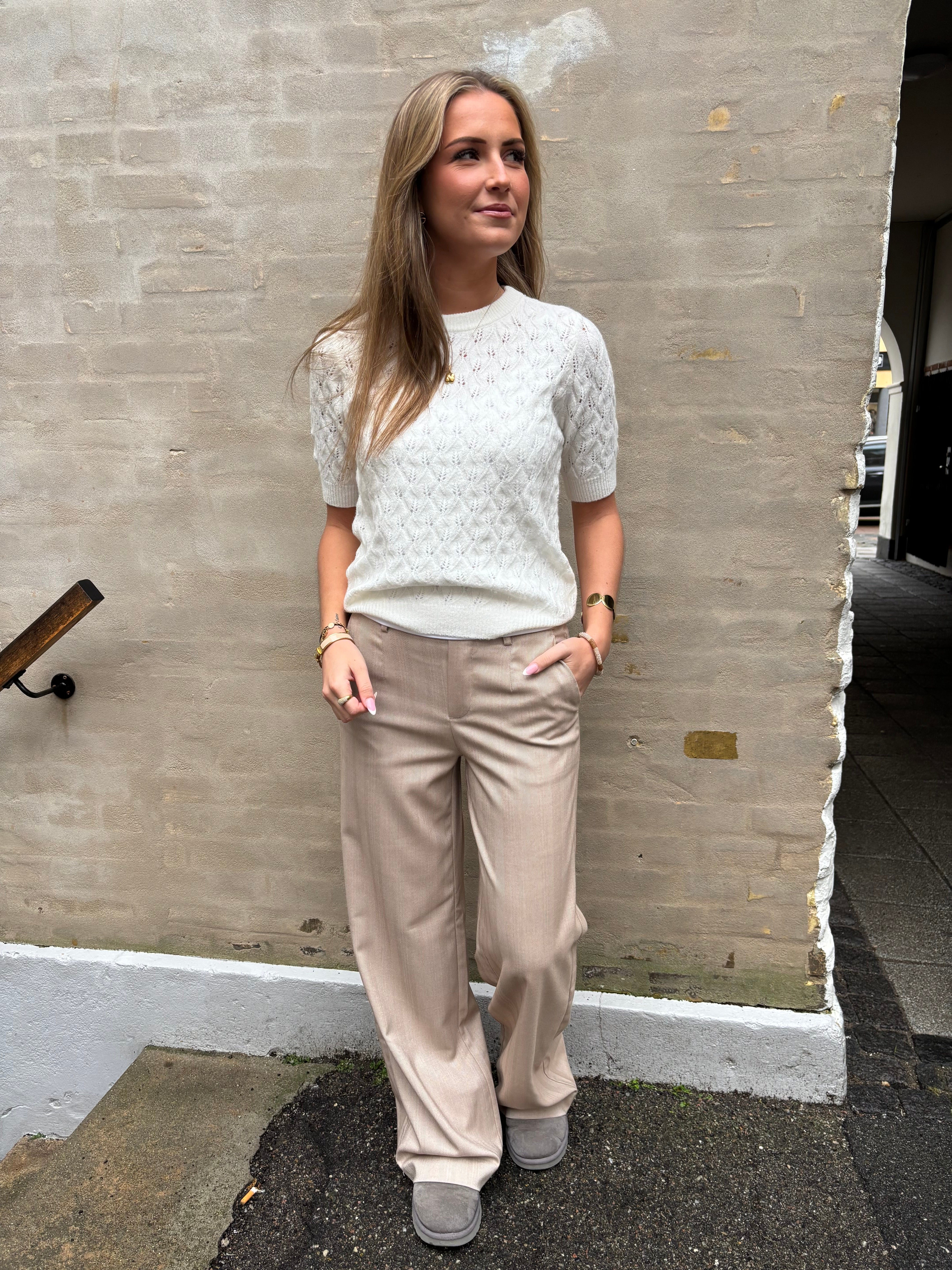 Lisa WIDE byxa - Fossil Sandshell specialrand