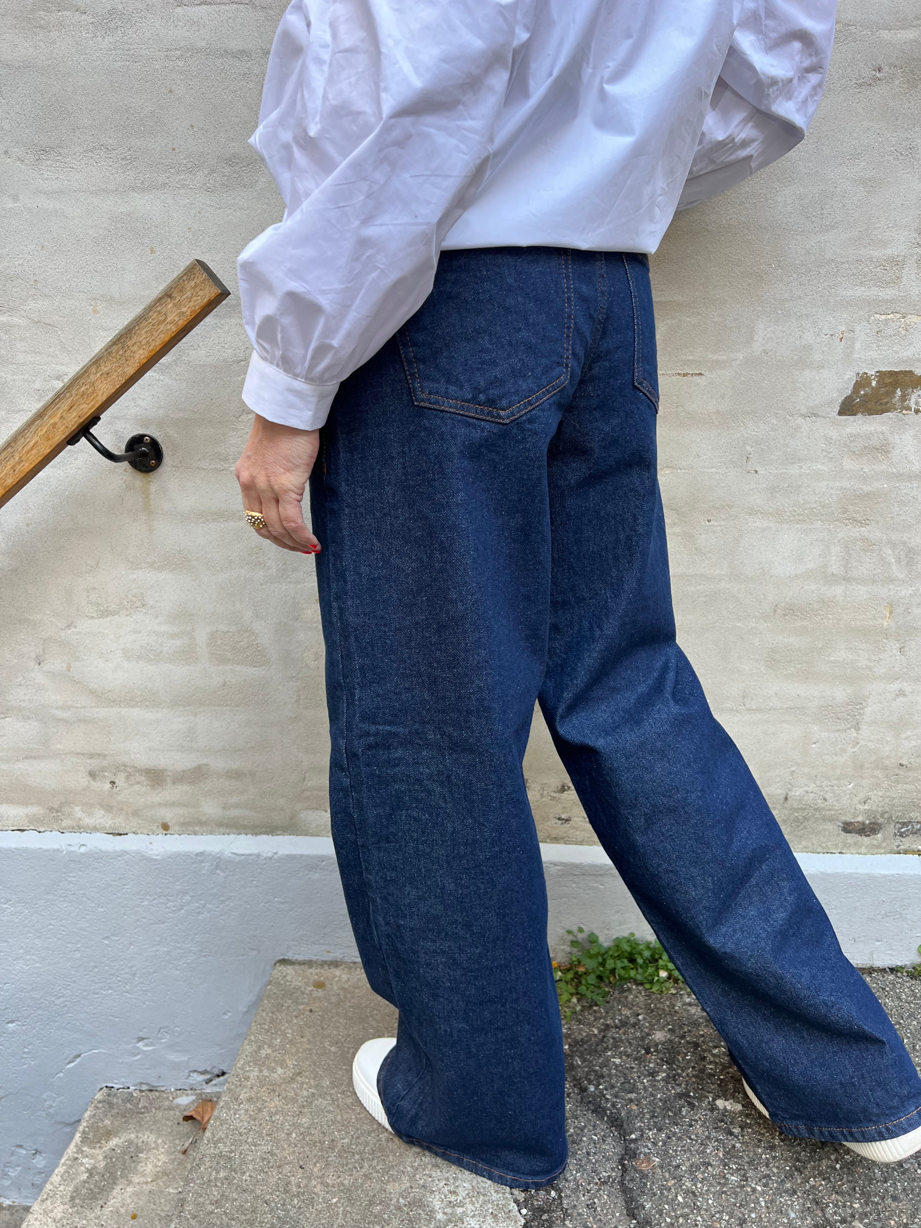 Selma vida jeans med låg midja - Dark Blue Denim Rinse