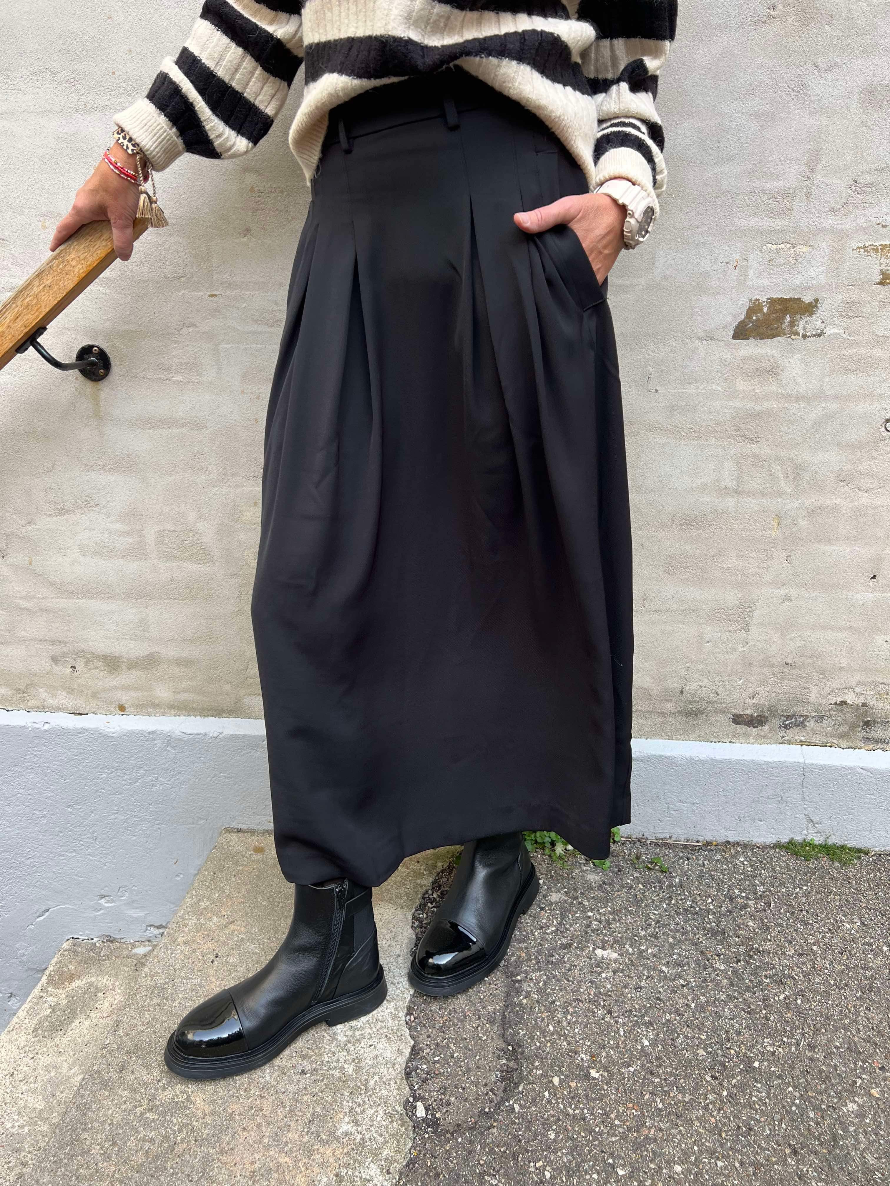 Anya plisserad kjol - Svart