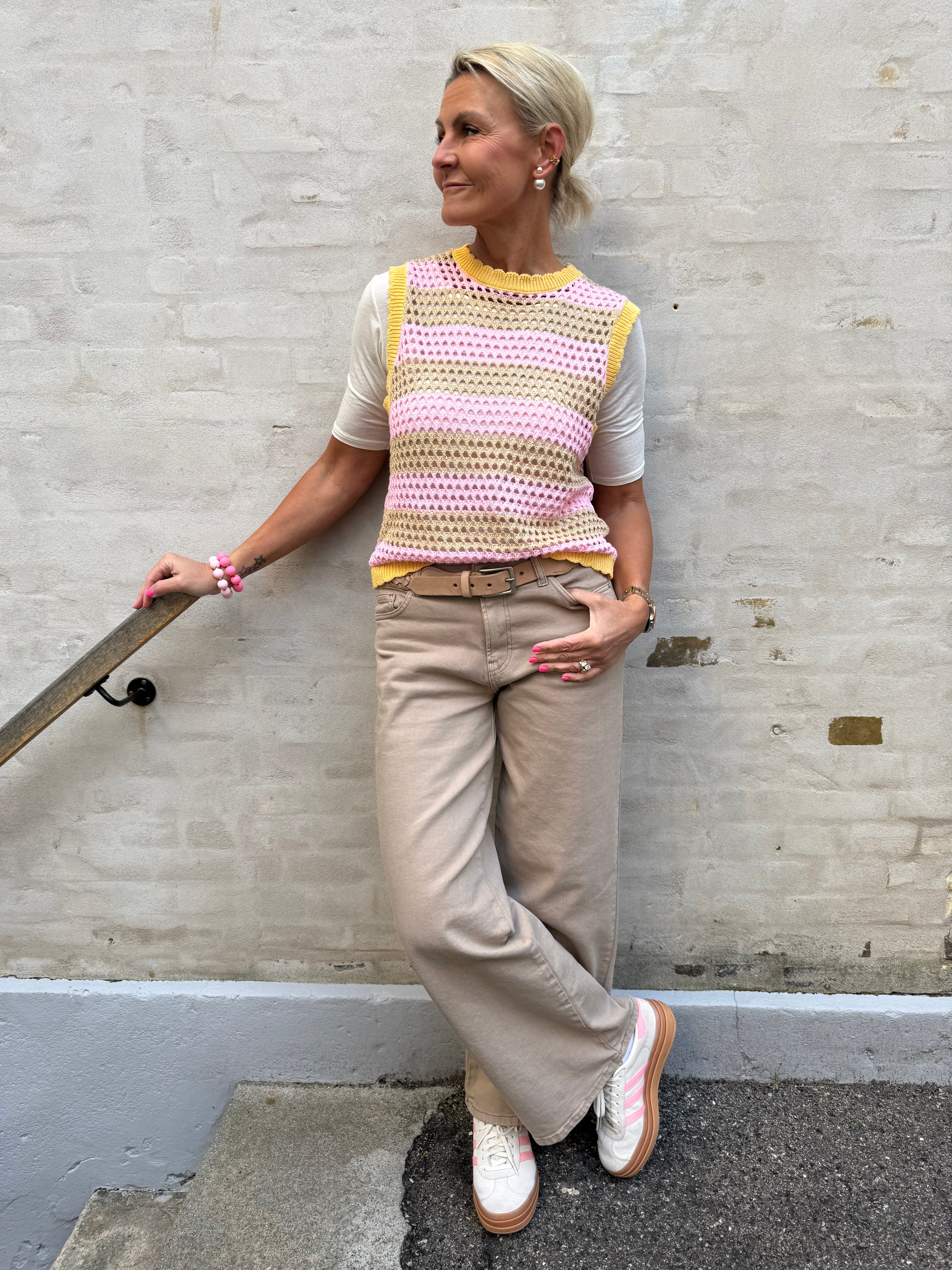 SELMA LW WIDE COLORED JEANS - Greige