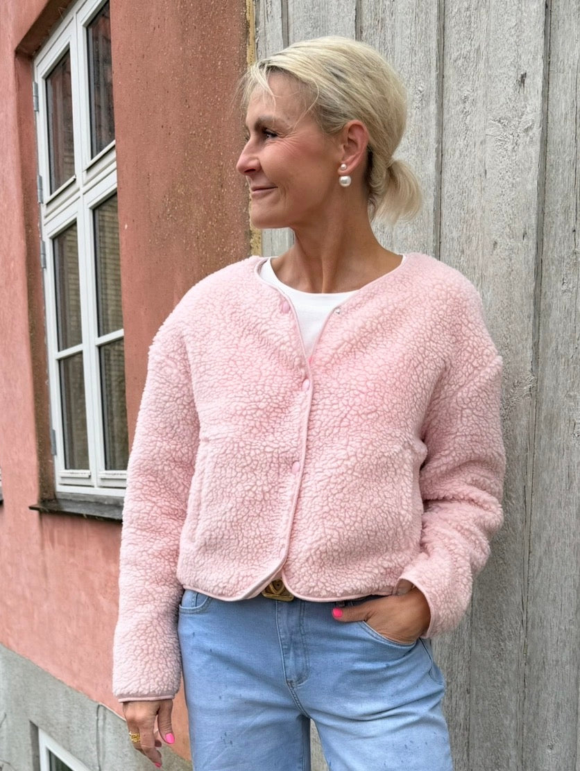 Good Vibes Teddy Jacket - Rose