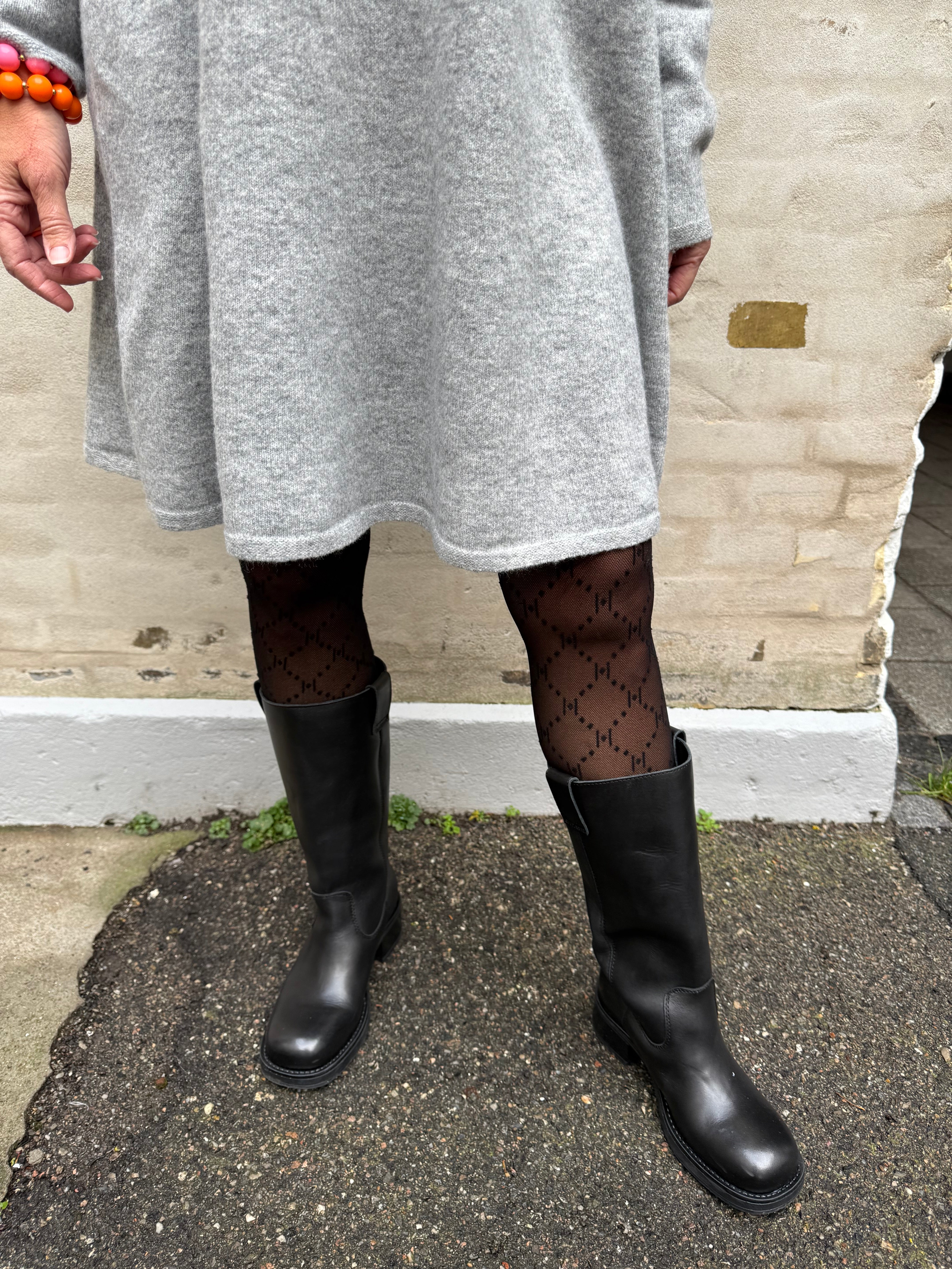 Rosemary Life L/S Kragklänning - Ljusgrå Melange