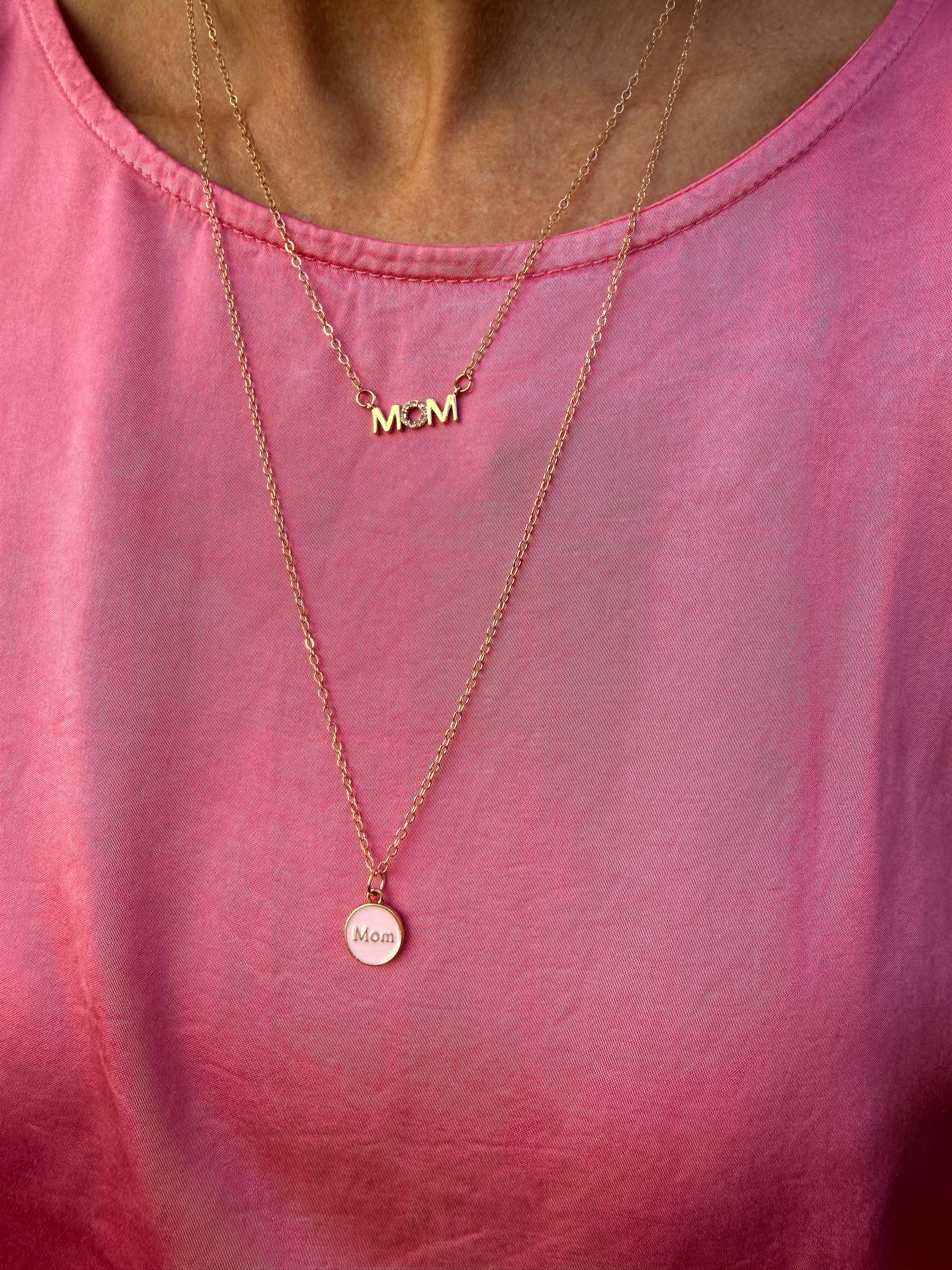 Mom Necklace - Gold Rose