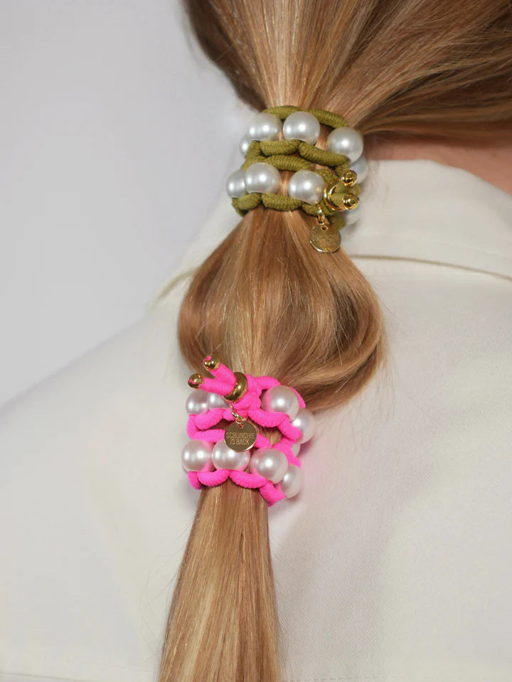 Färgad Elastic & Shell Pearls SMALL - Rosa