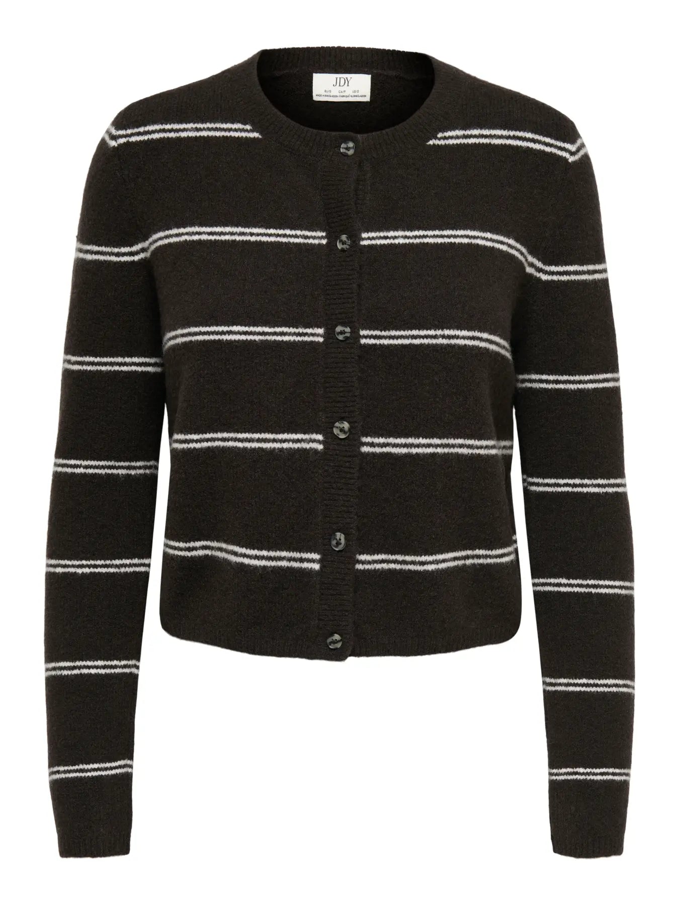 CHLOE L/S CARDIGAN - Chocolate Torte/MELANGE W. NEW STRIPE BIRCH