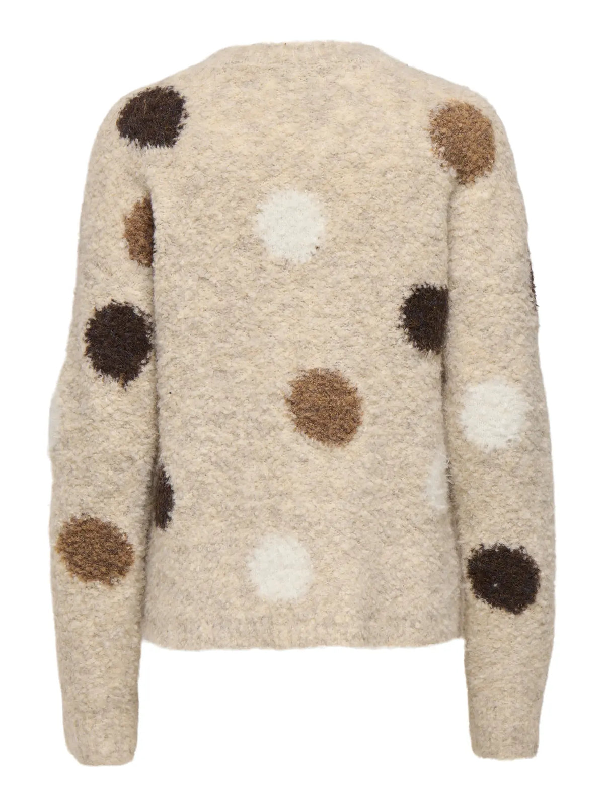 DOTTIE LS O-NECK DOT PULLOVER - Pussywillow Gray/SLATE BLACK TOFFEE