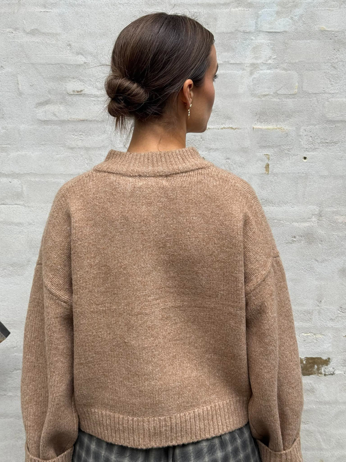 KIMIE LIFE L/S ON JACKET CARDIGAN - Camel MELANGE