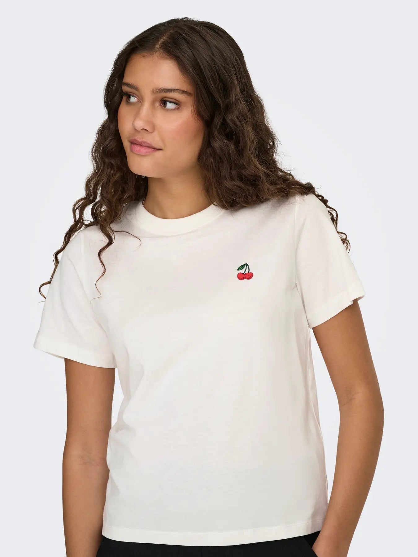 PISA LIFE SS PRINT TOP - Cloud Dancer CHERRY