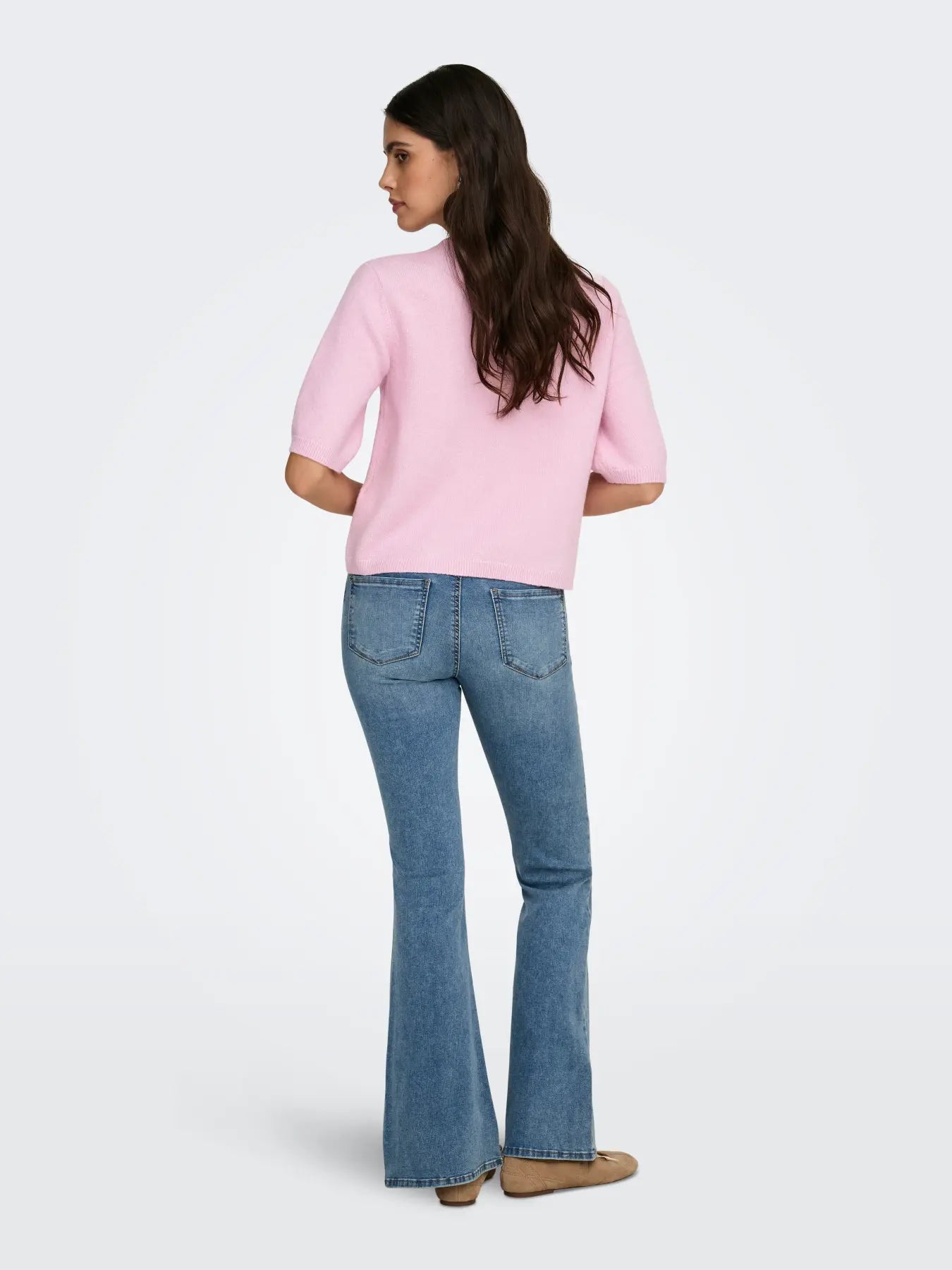 RUE LIFE PEARL CARDIGAN - Lila/Melange Vit pärlknapp