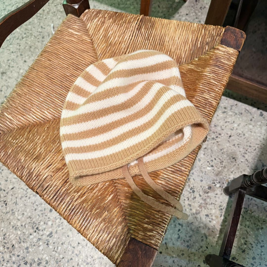 Stribed Winther Hat - Beige