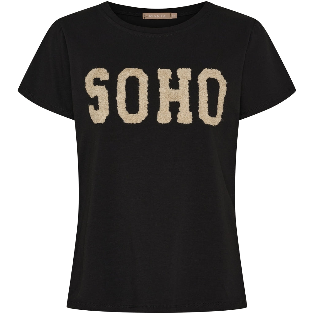 Herdis T-shirt - Svart/Beige