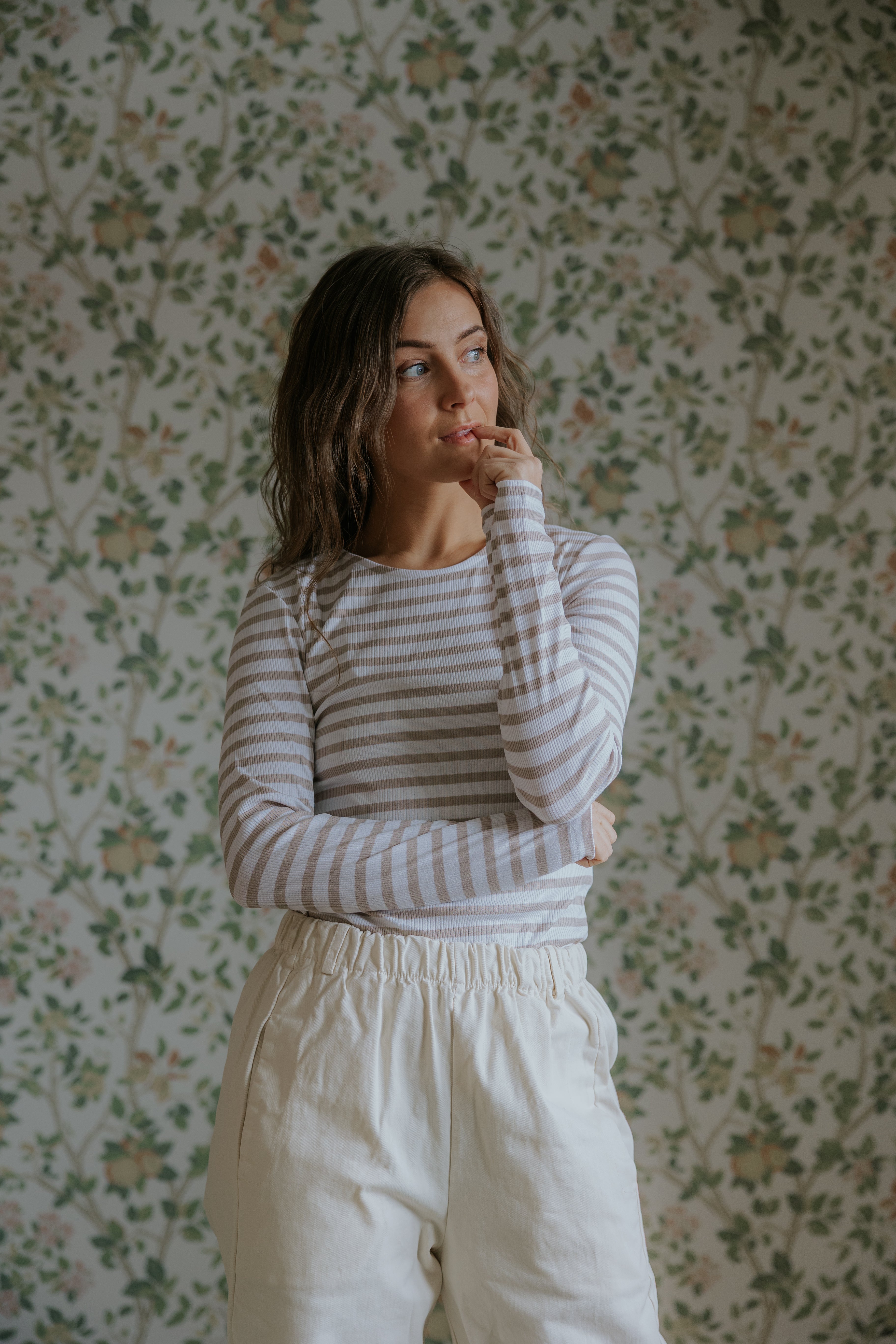 Everyday Stripes Blus - Beige