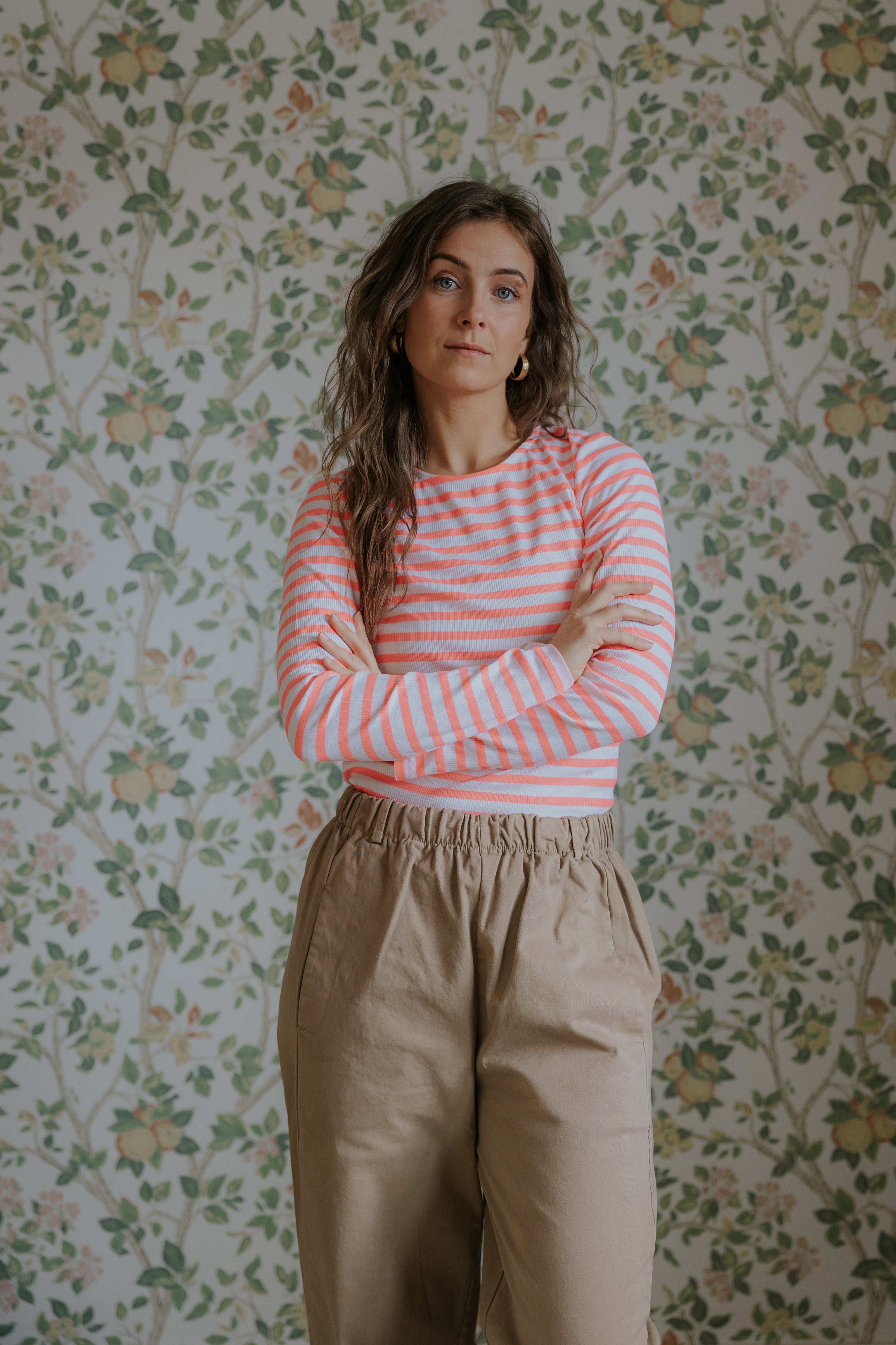 Everyday Stripes Blus - Coral