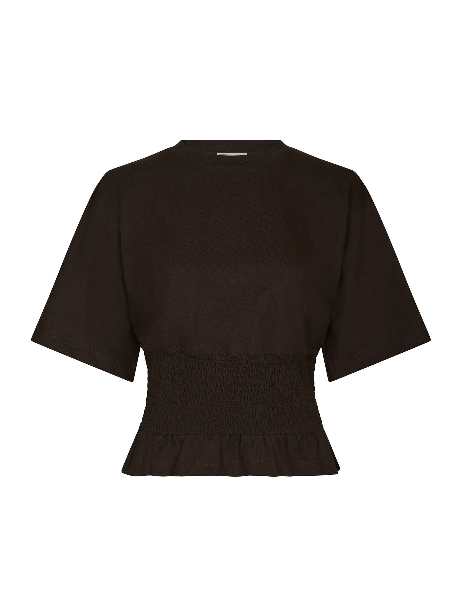 Dray Boxy Smock Tee - Mörkbrun