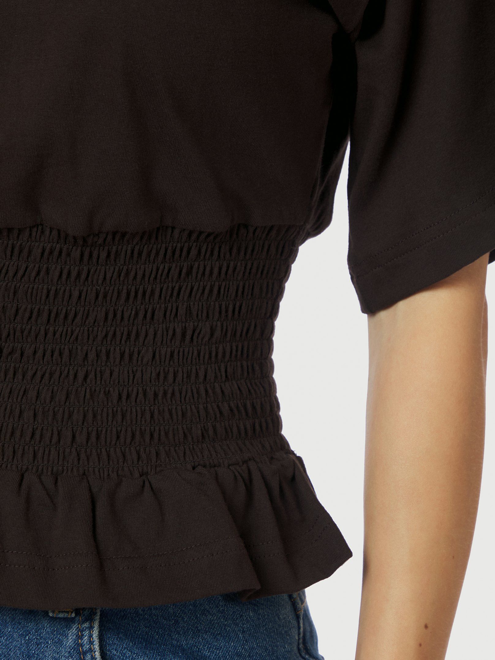 Dray Boxy Smock Tee - Mörkbrun