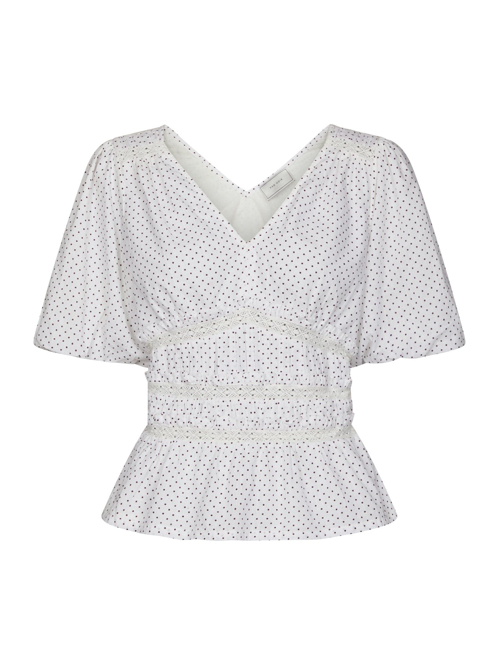 Sapura Mini Dot Blouse - White