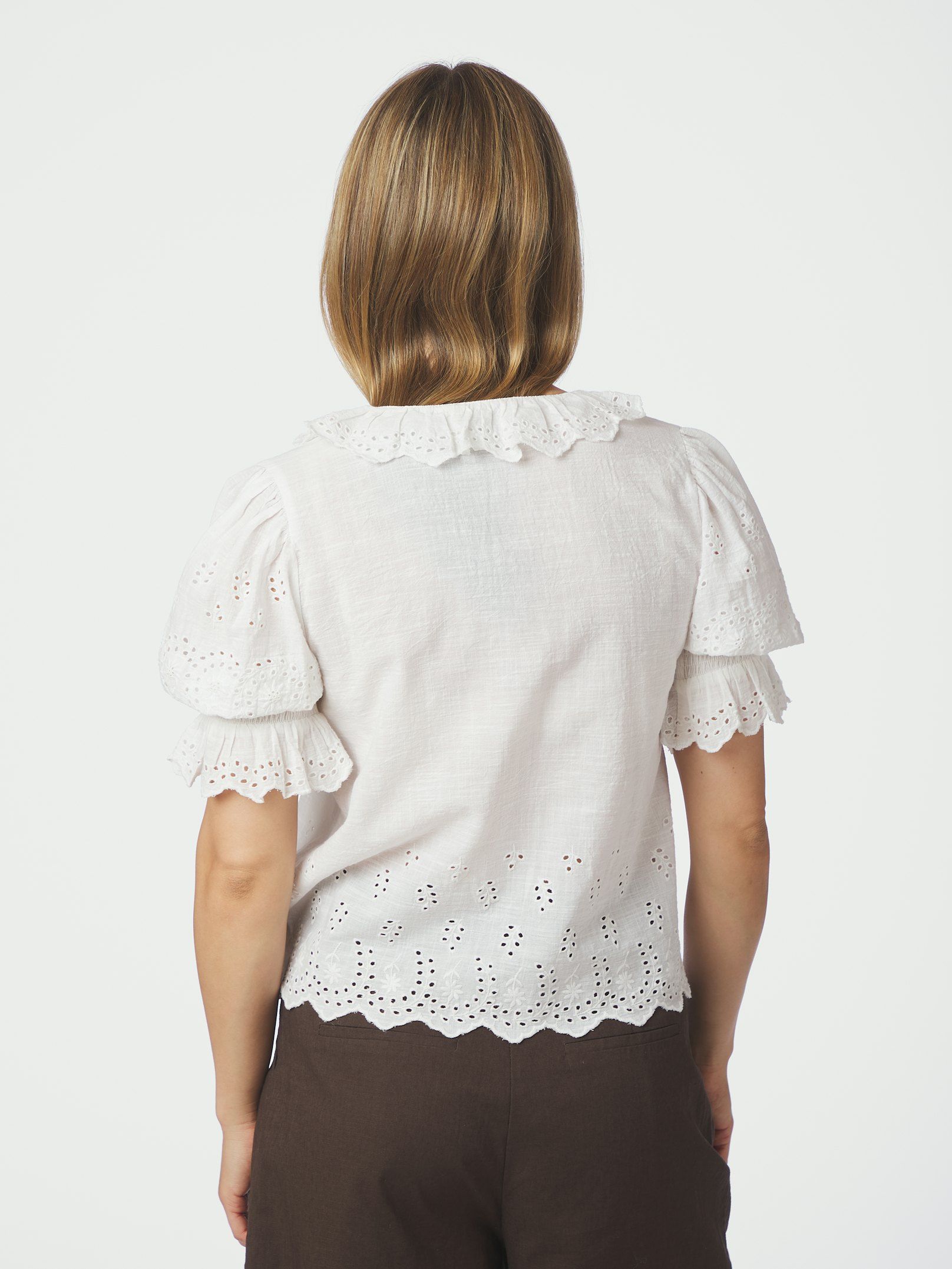 Talise Emb Blouse - White